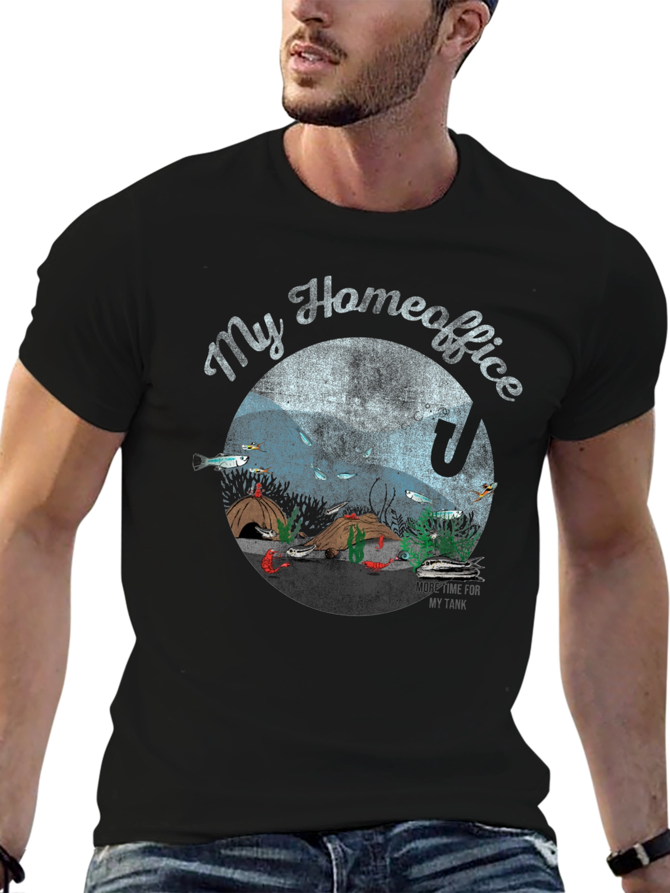 Black My Homeoffice Aquarium Graphic Tee view 6