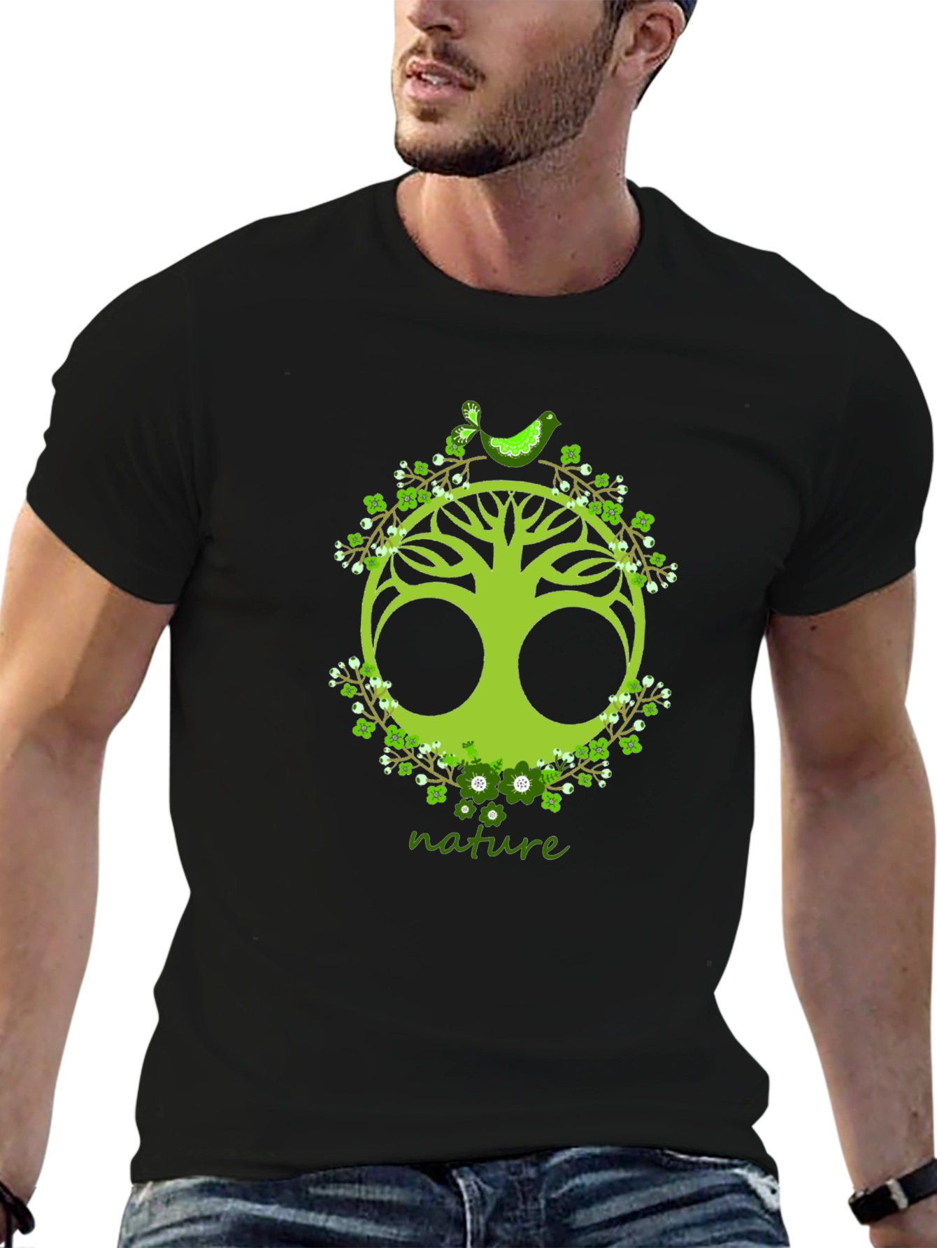 Black Nature Tree Graphic T-Shirt view 6