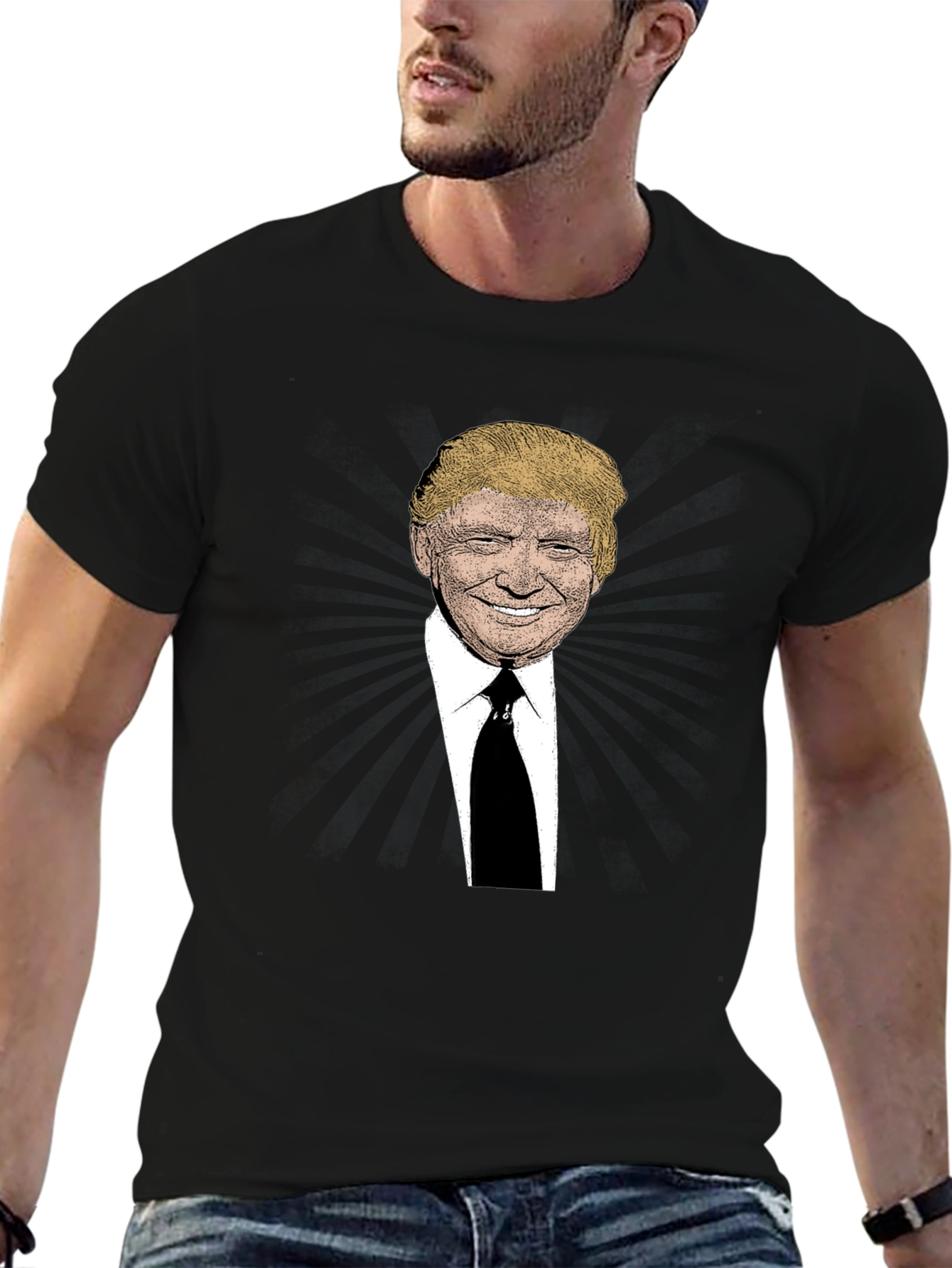 Black Trump Graphic Print Black T-Shirt view 6