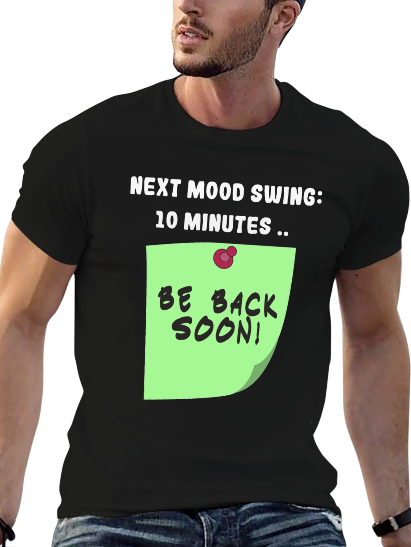 Black Humorous "Next Mood Swing" T-Shirt view 6