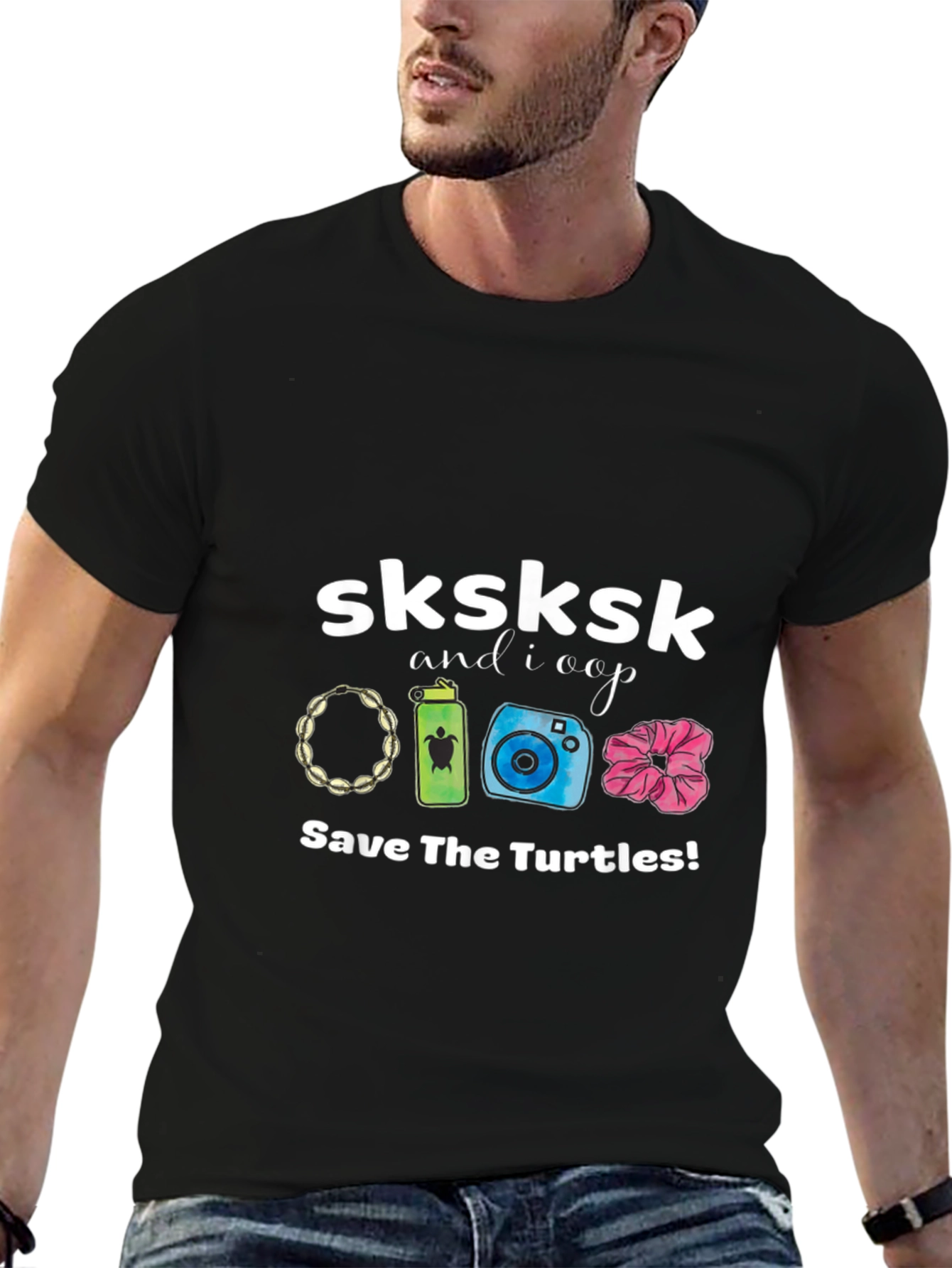 Black Save the Turtles T-Shirt view 6