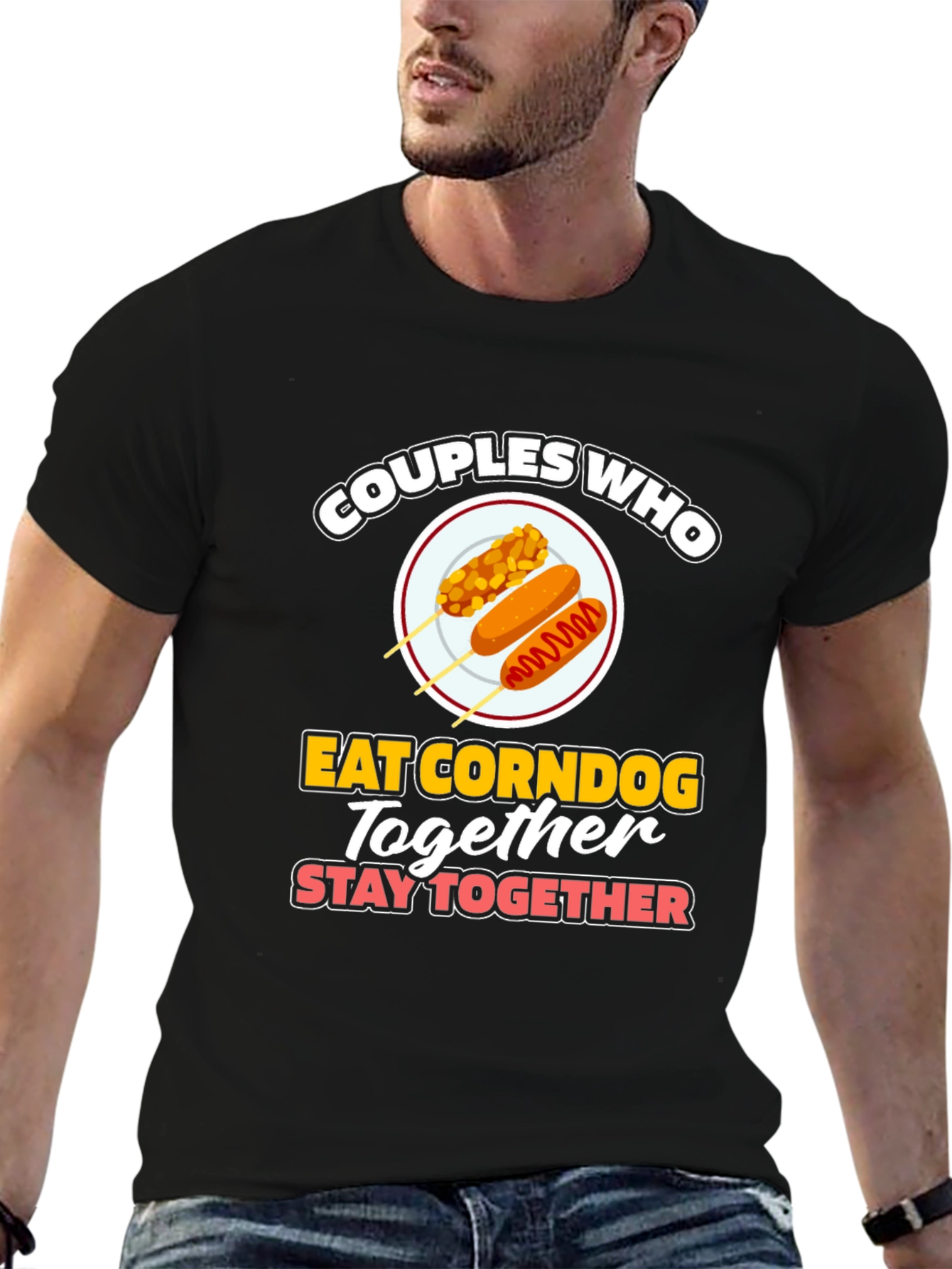 Black Couples Who Eat Corndog Together T-Shirt view 6