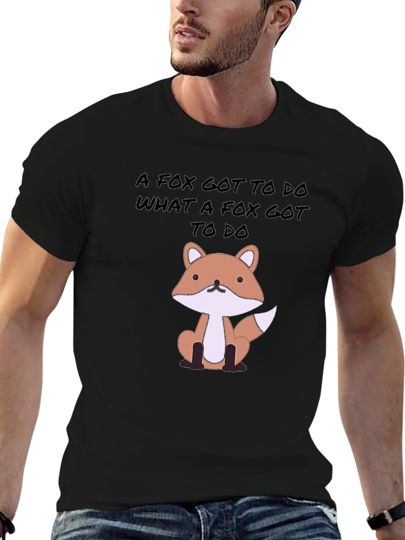 Black Fox Gotta Do Tee - Novelty Graphic Print T-Shirt view 6