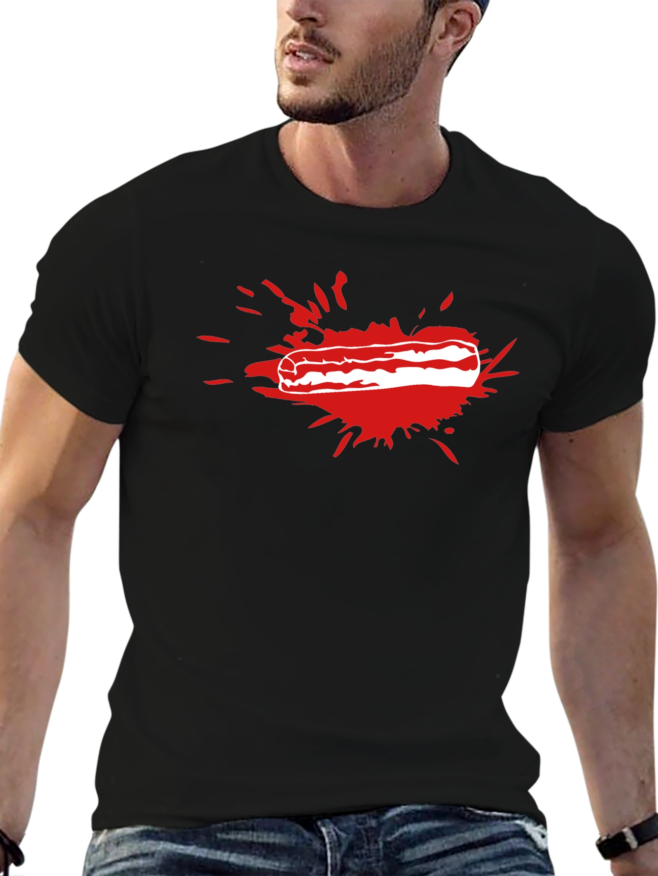 Bacon Splash T-Shirt - Funny Food Tee - 6