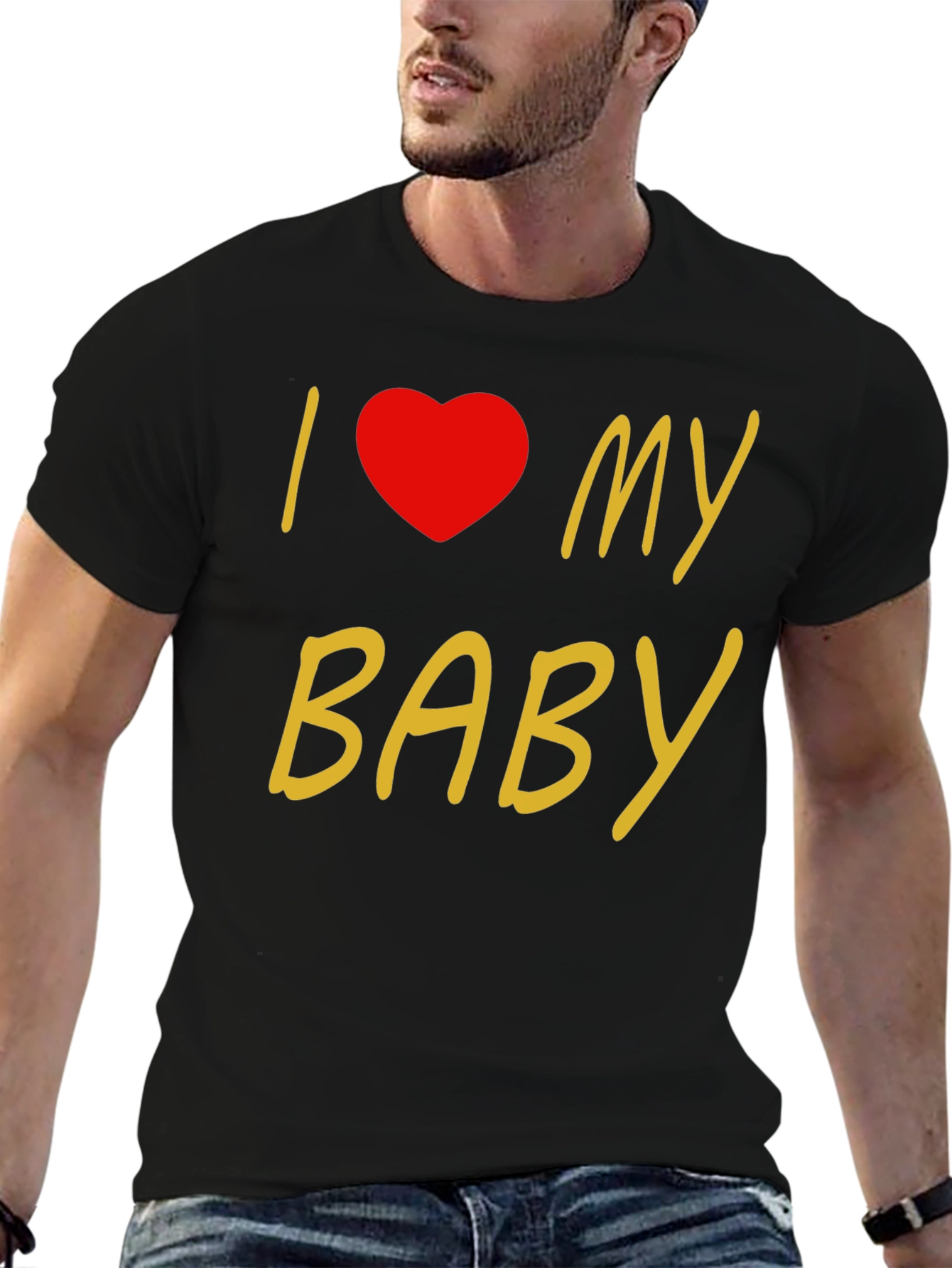 Black I Love My Baby Black T-Shirt view 6
