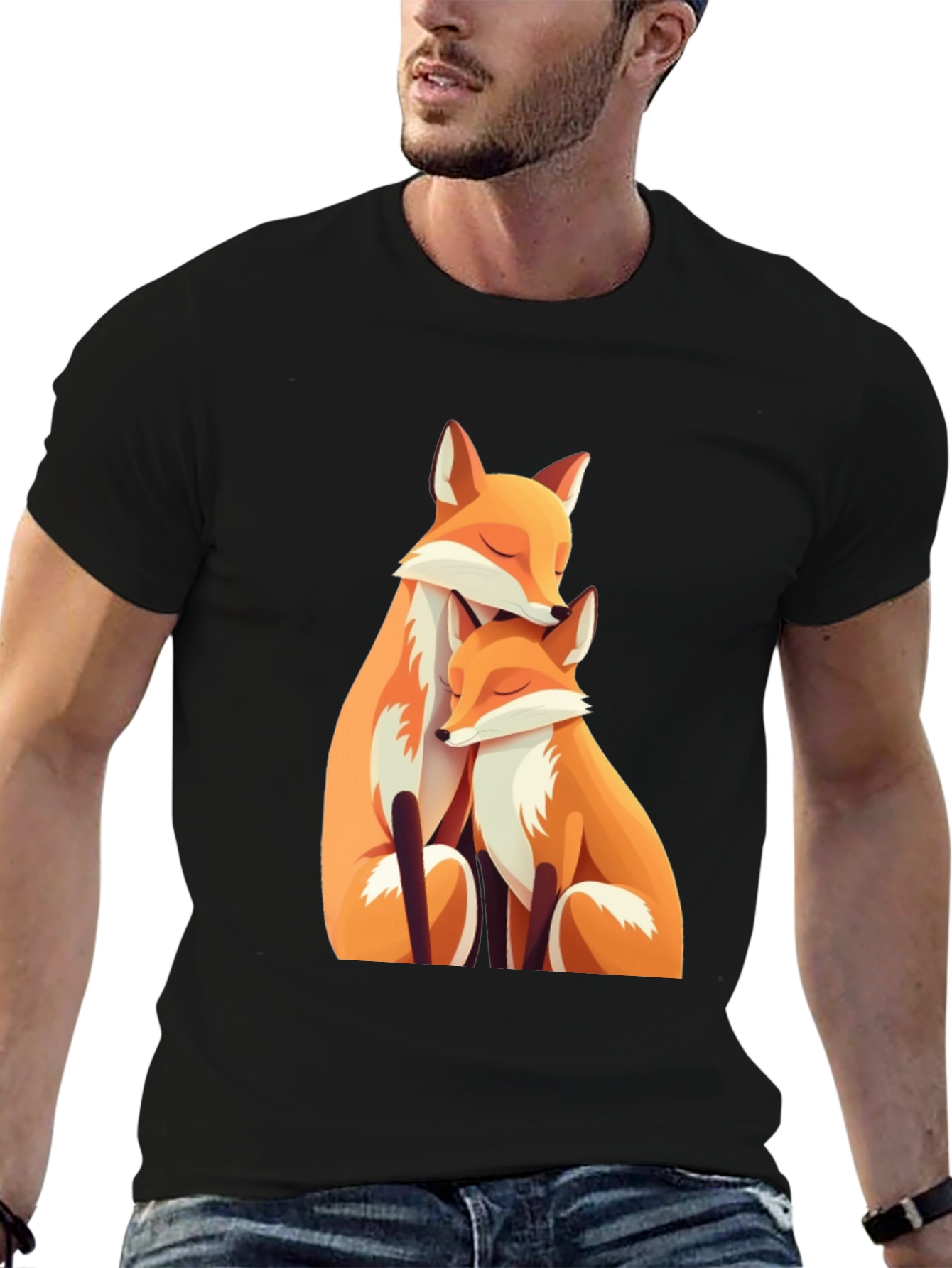 Black Fox Family Graphic Tee - Soft Cotton Blend view 6