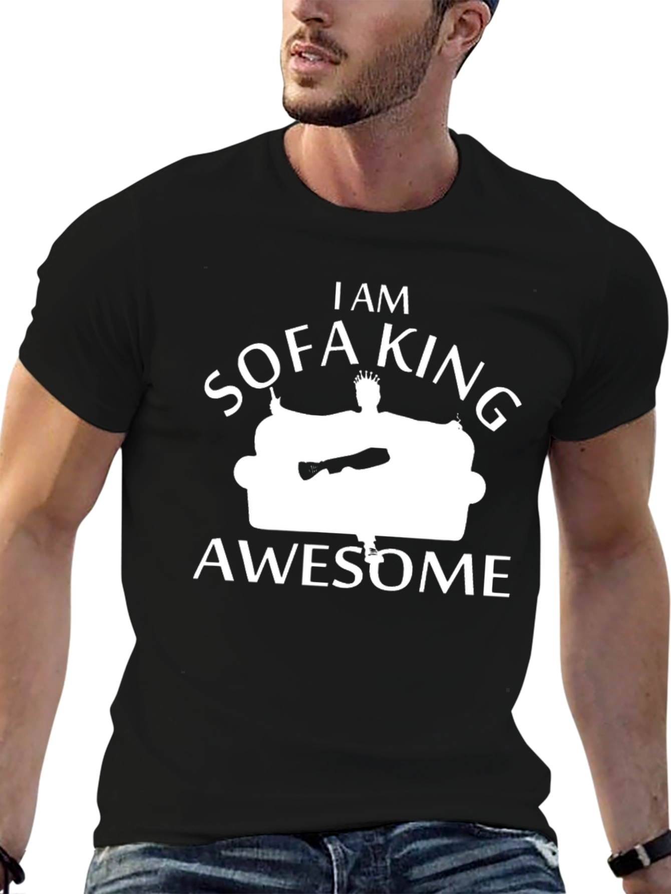 Black Sofa King Awesome T-Shirt - Funny Novelty Tee view 6