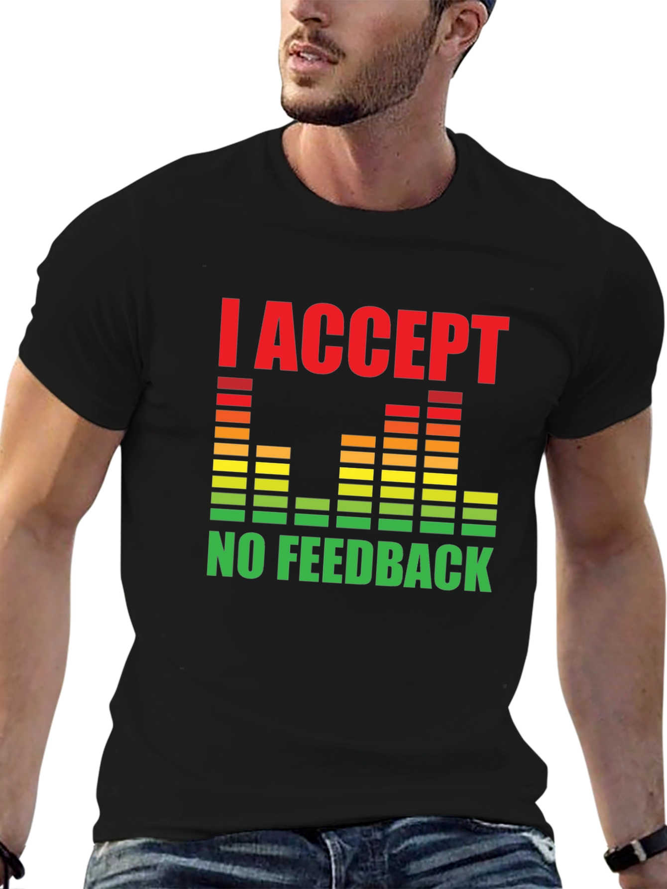 Black I Accept No Feedback Graphic Tee - Black view 6
