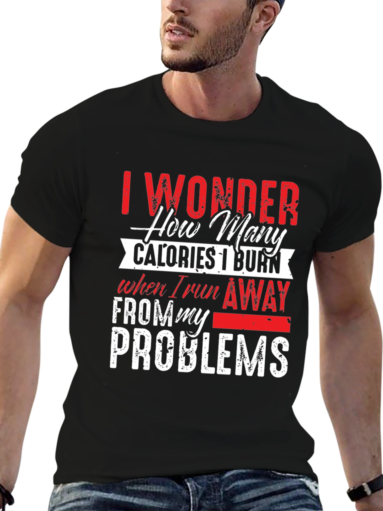 Black Funny Calorie Burn T-Shirt view 6
