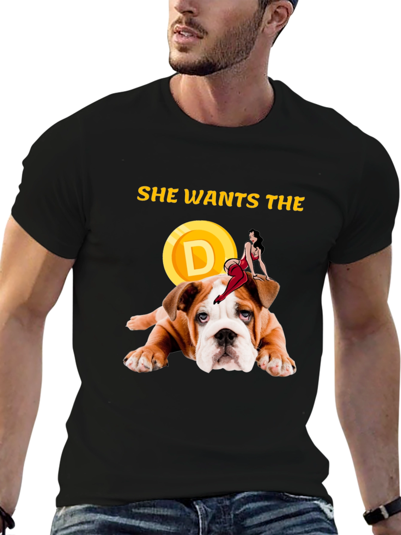 Black She Wants the D Bulldog Graphic Tee view 6