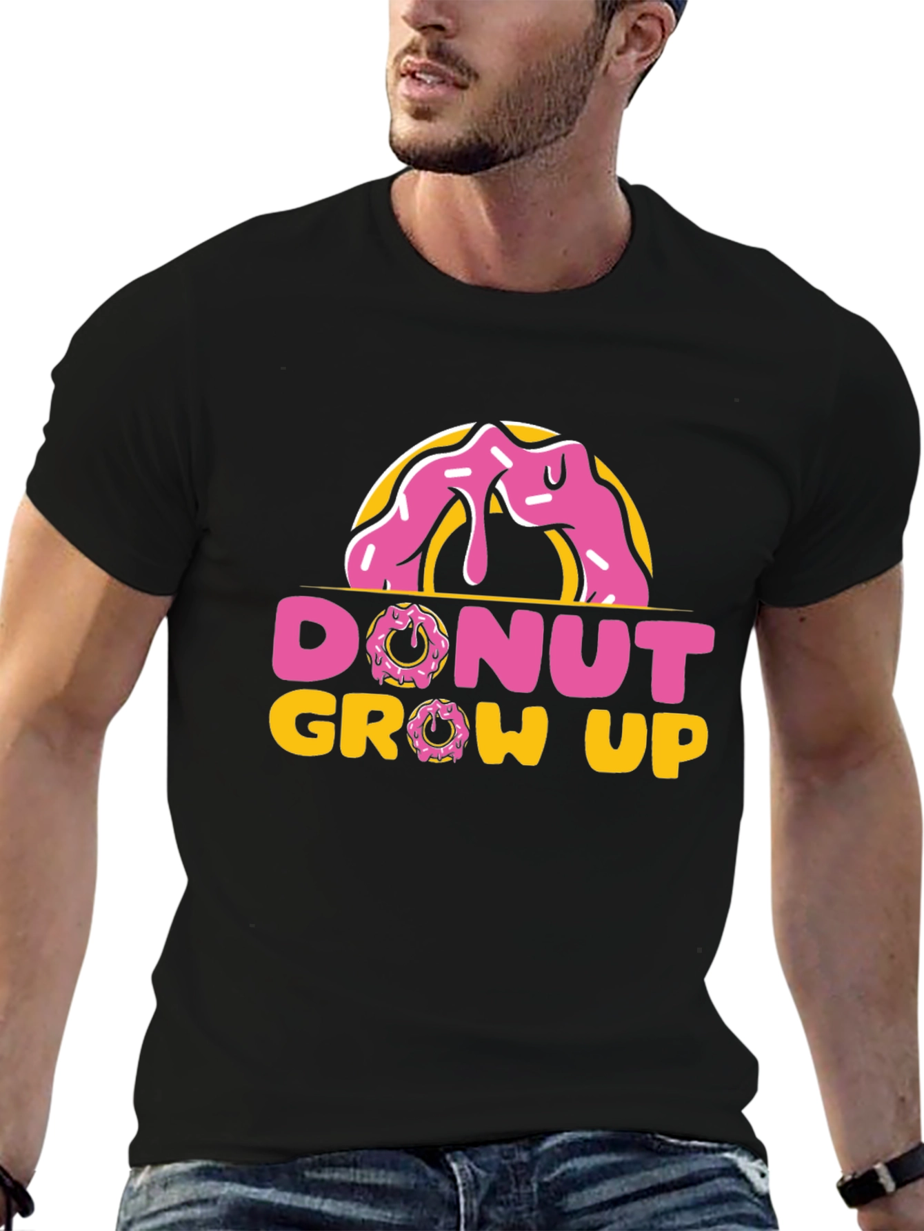 Black Donut Grow Up Black T-Shirt view 6