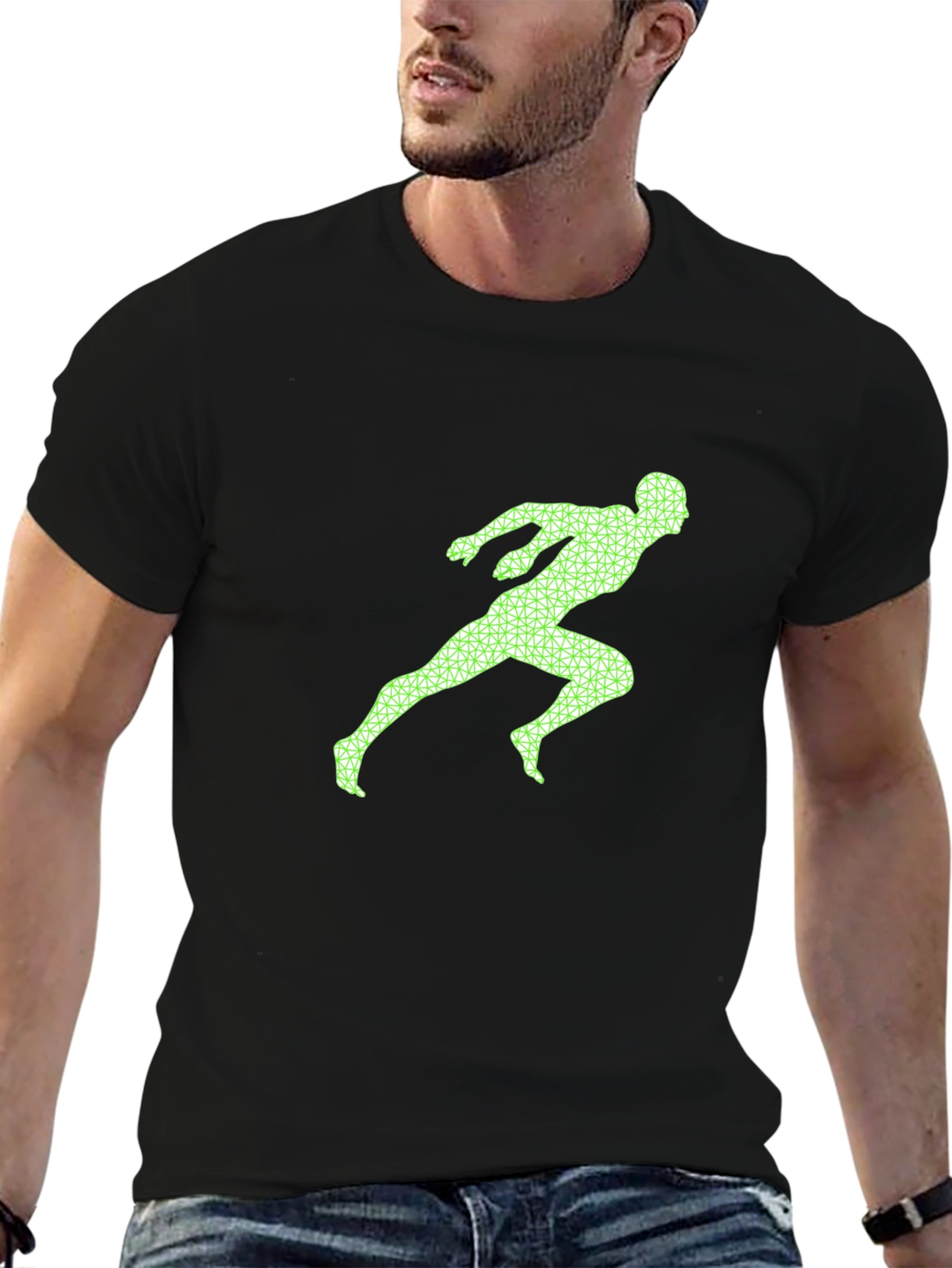 Black Runner Graphic Tee - Black Casual Shirt view 6