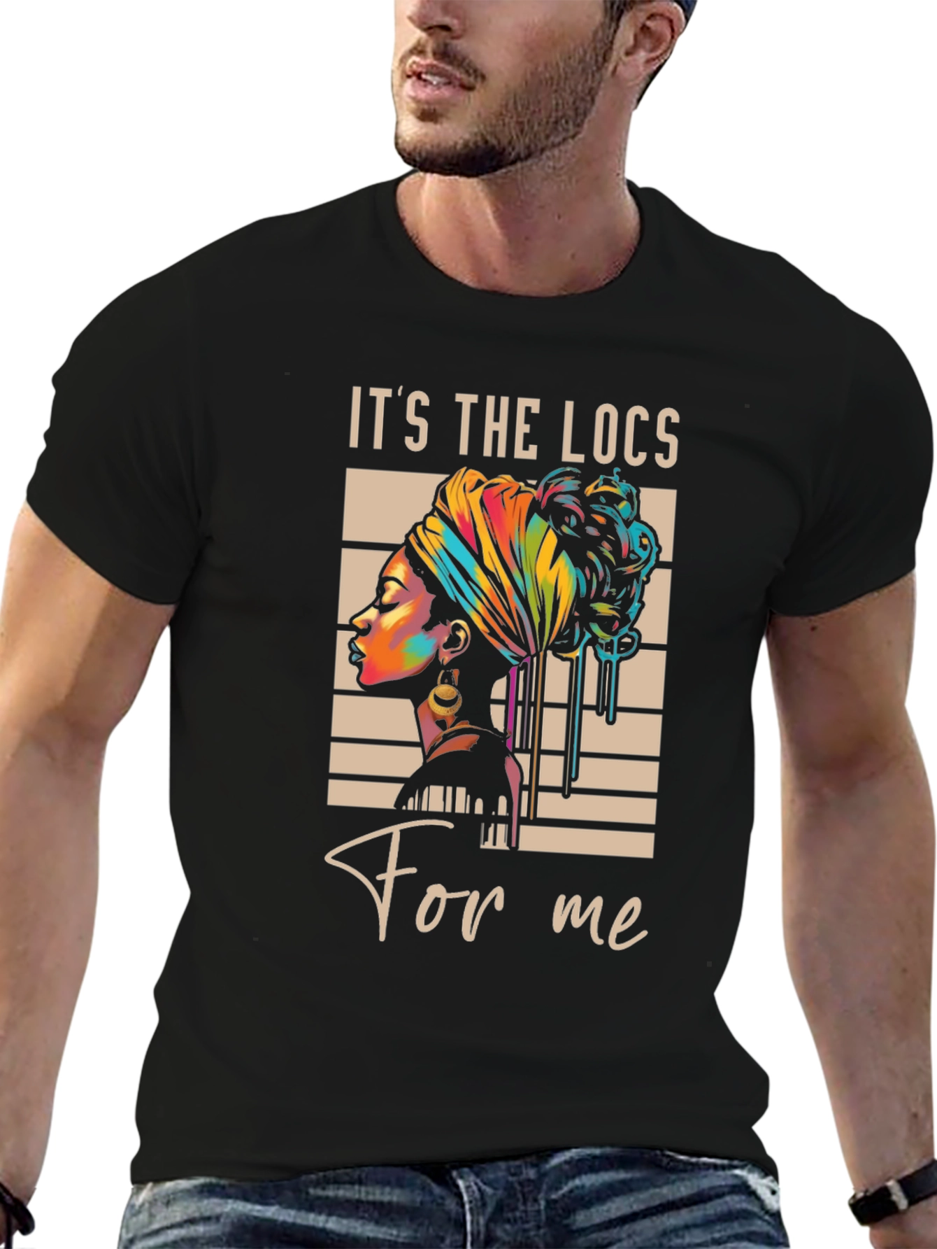 Black It's The Locs For Me Graphic Tee view 6