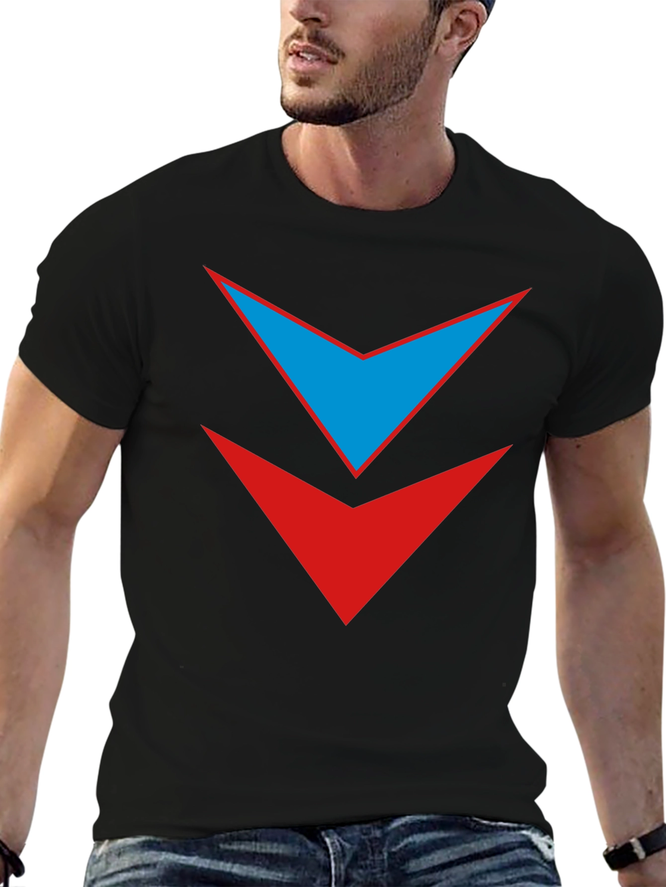 Black Dual Arrow Graphic Tee - Stylish Casual Wear view 6