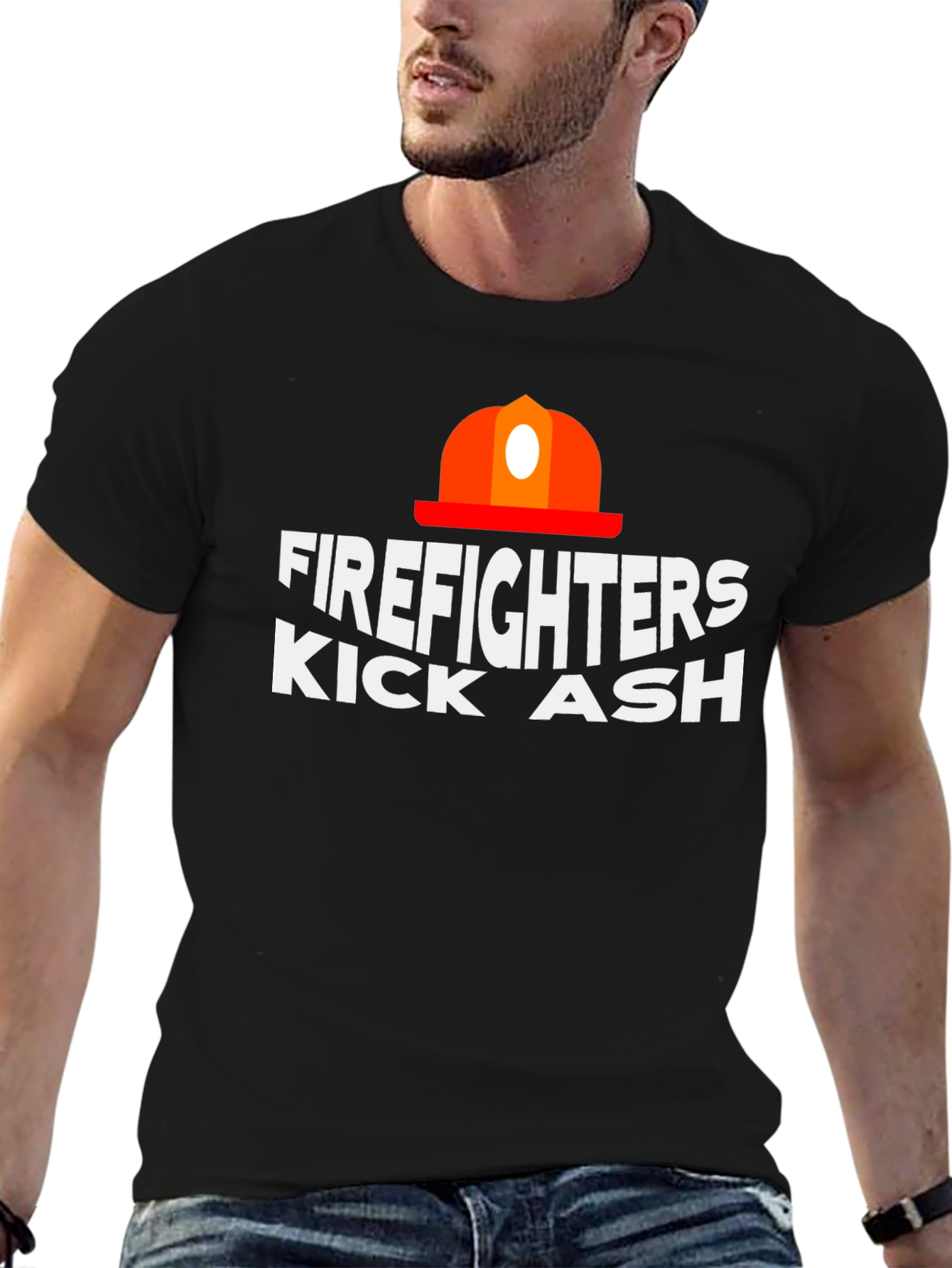 Black Firefighters Kick Ash Graphic Tee view 6