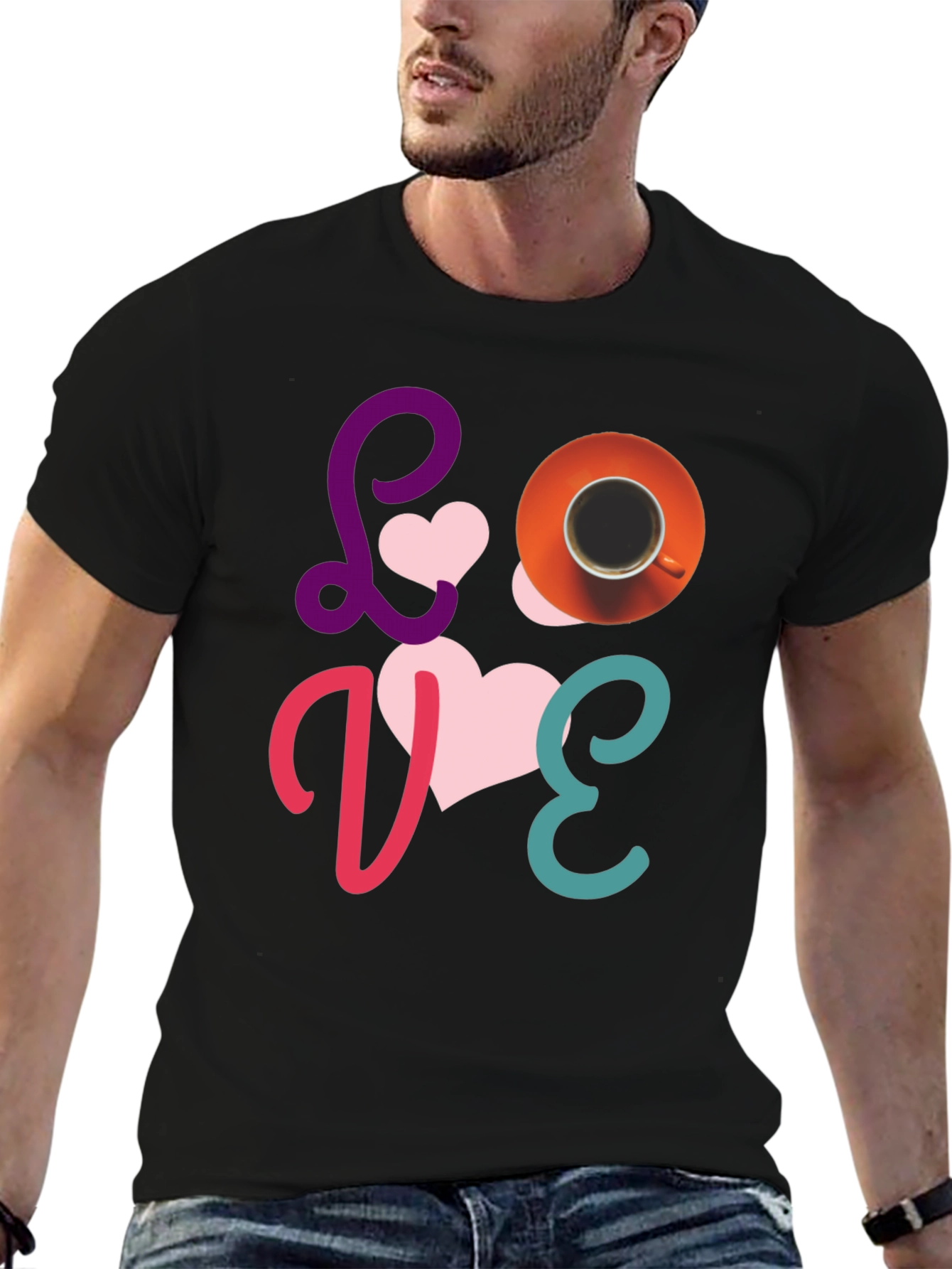 Black Love Coffee T-Shirt - Fun Graphic Tee view 6