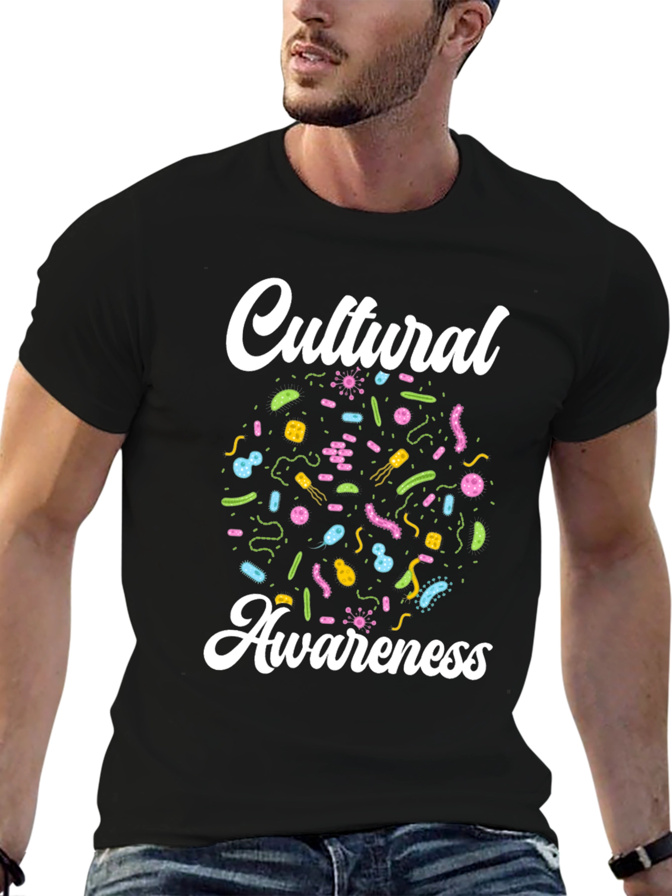Black Cultural Awareness T-Shirt - Black, Graphic Tee view 6