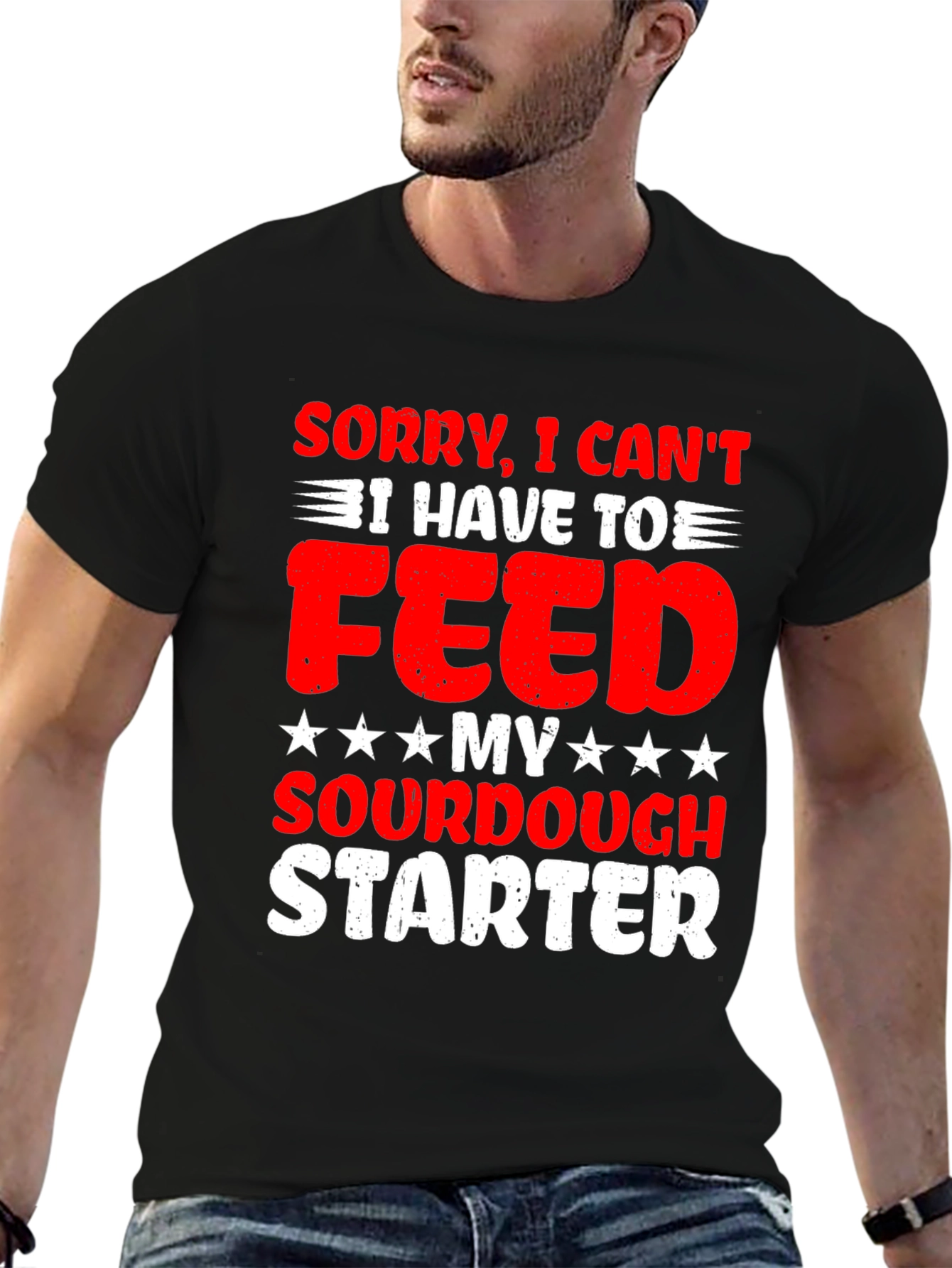 Black Sourdough Starter T-Shirt: Funny Baking Tee view 6