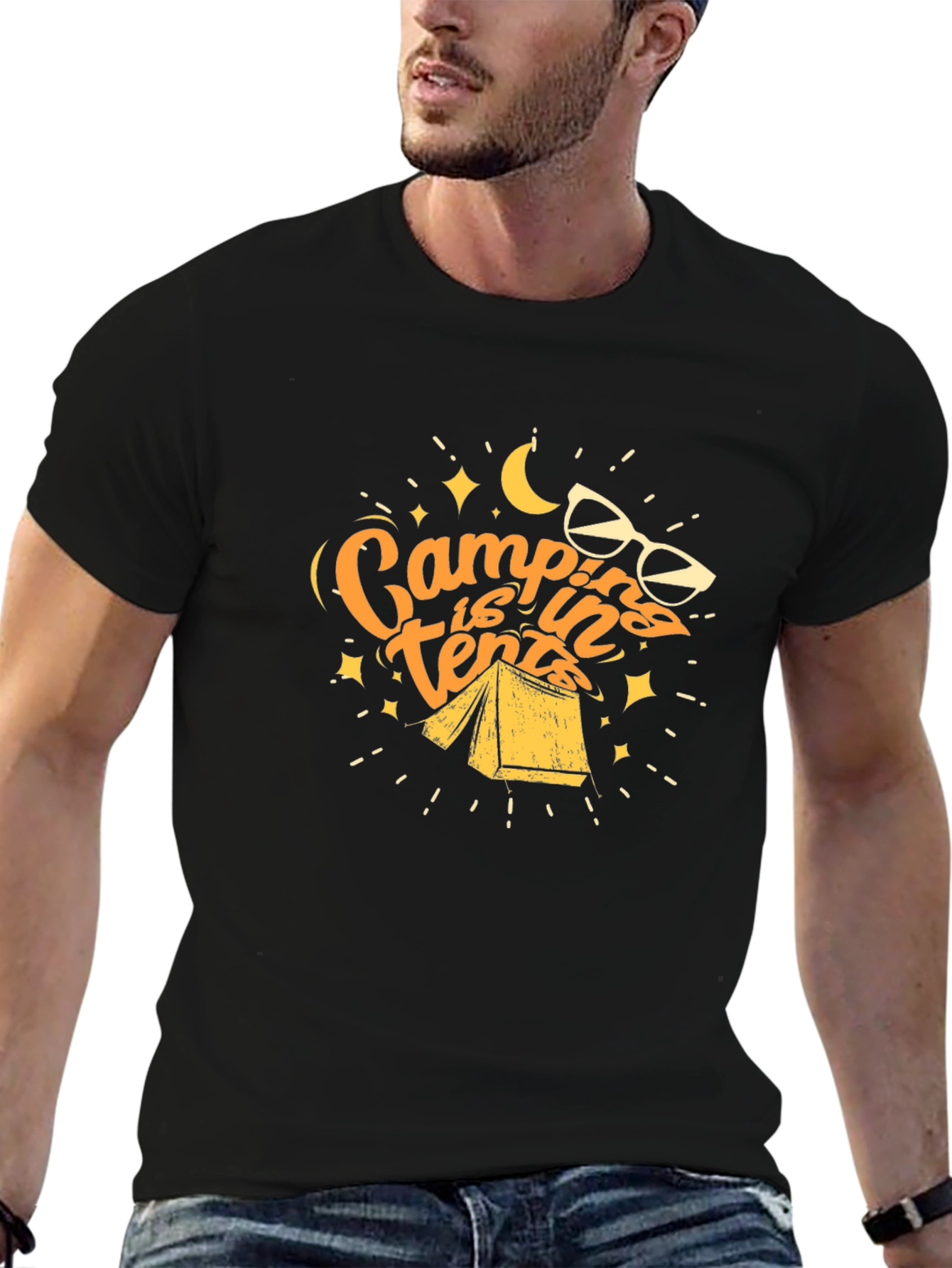 Black Camping is in Tents Graphic Tee view 6