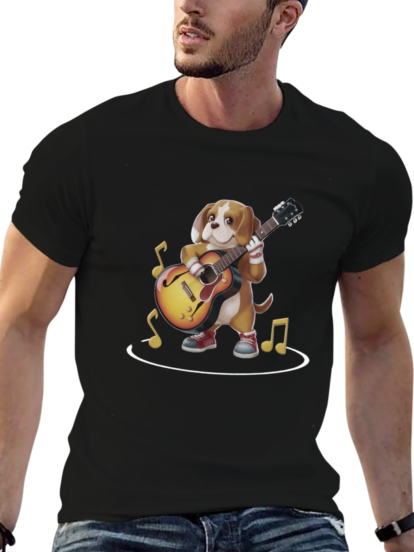 Dog Playing Guitar Graphic Tee - 6