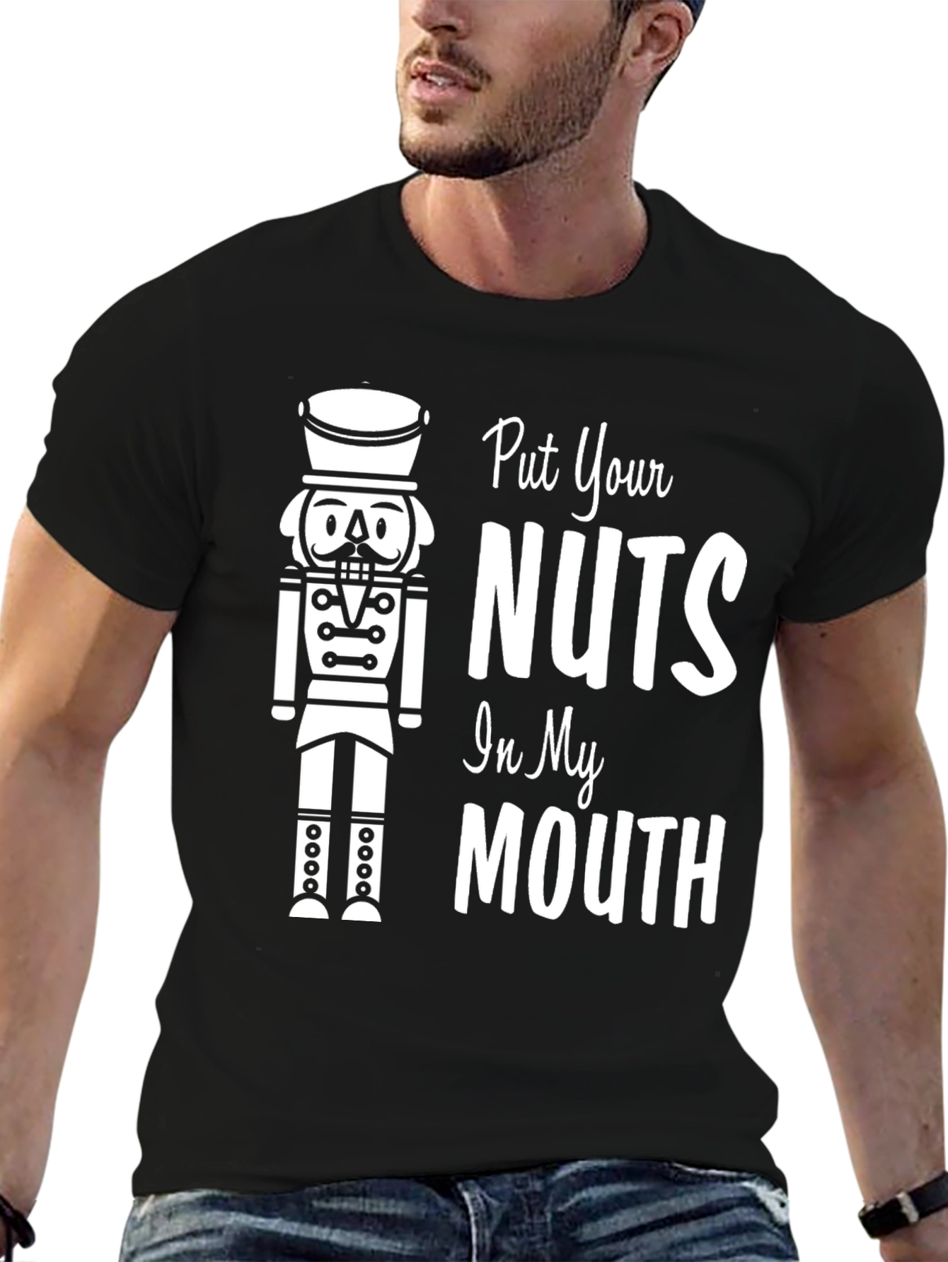 Black Nutcracker Graphic Tee - Funny Holiday Humor Shirt view 6