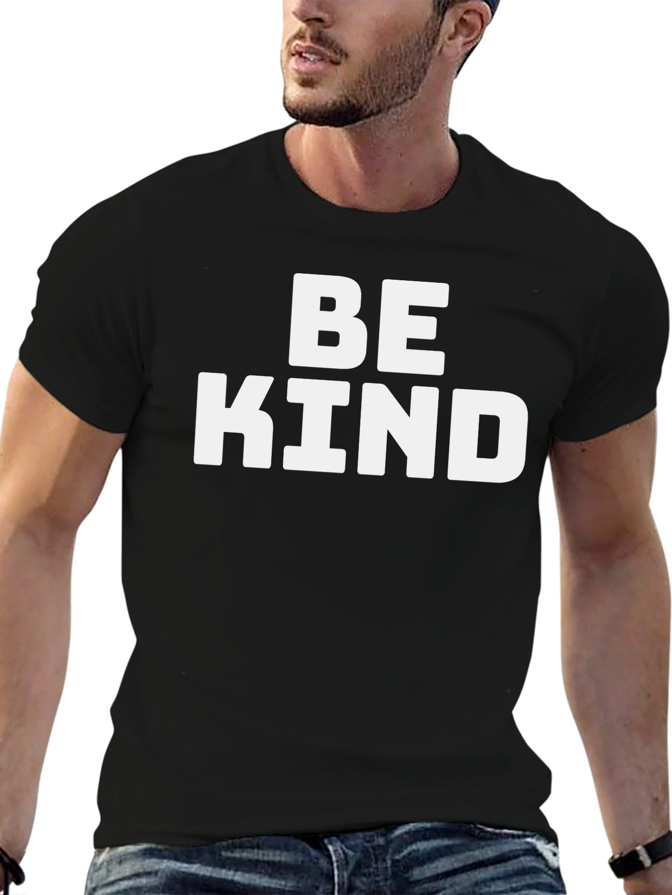 Black Be Kind Graphic Tee - Soft Cotton Blend Shirt view 6