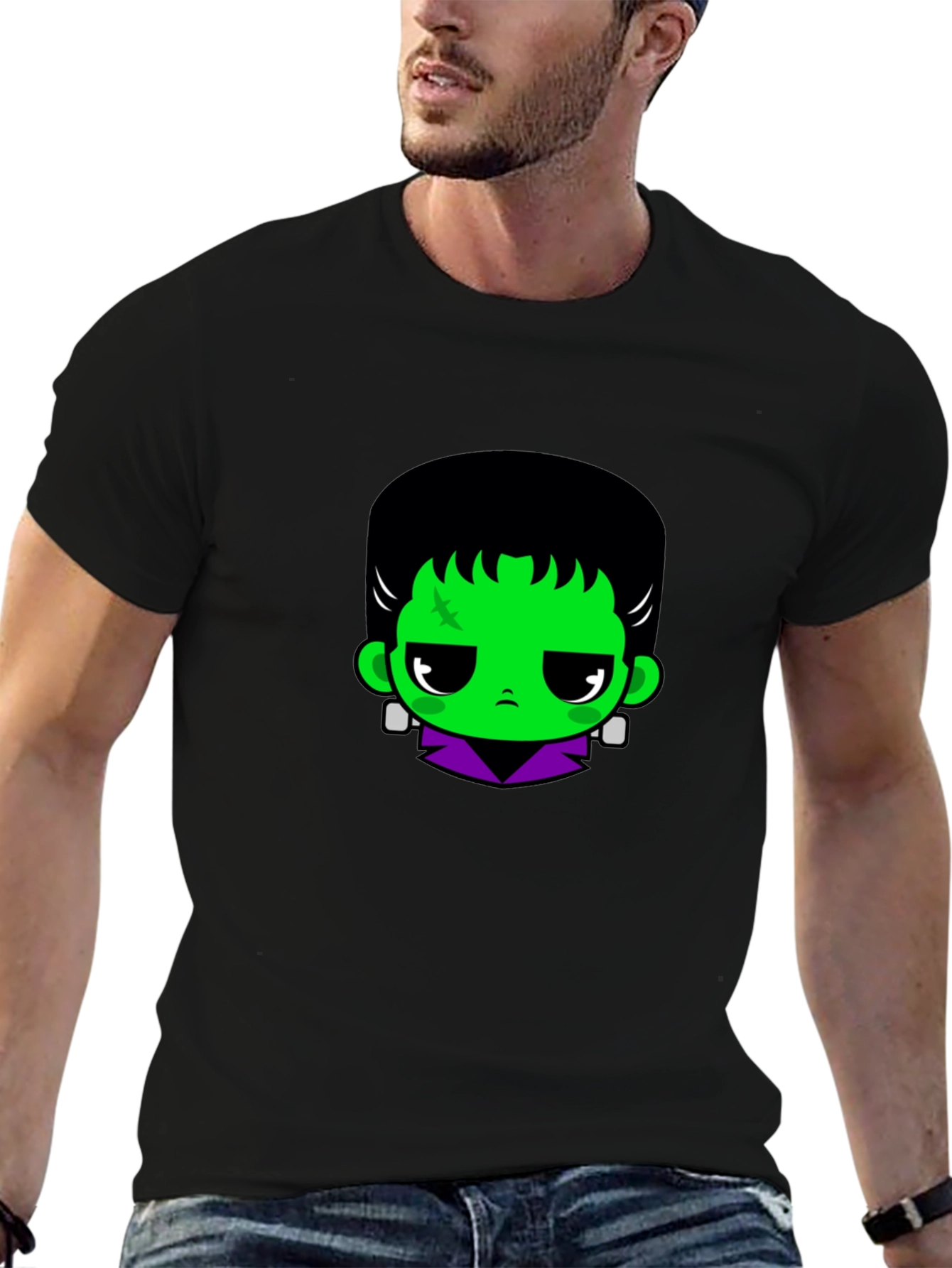 Black Frankenstein Graphic T-Shirt view 6