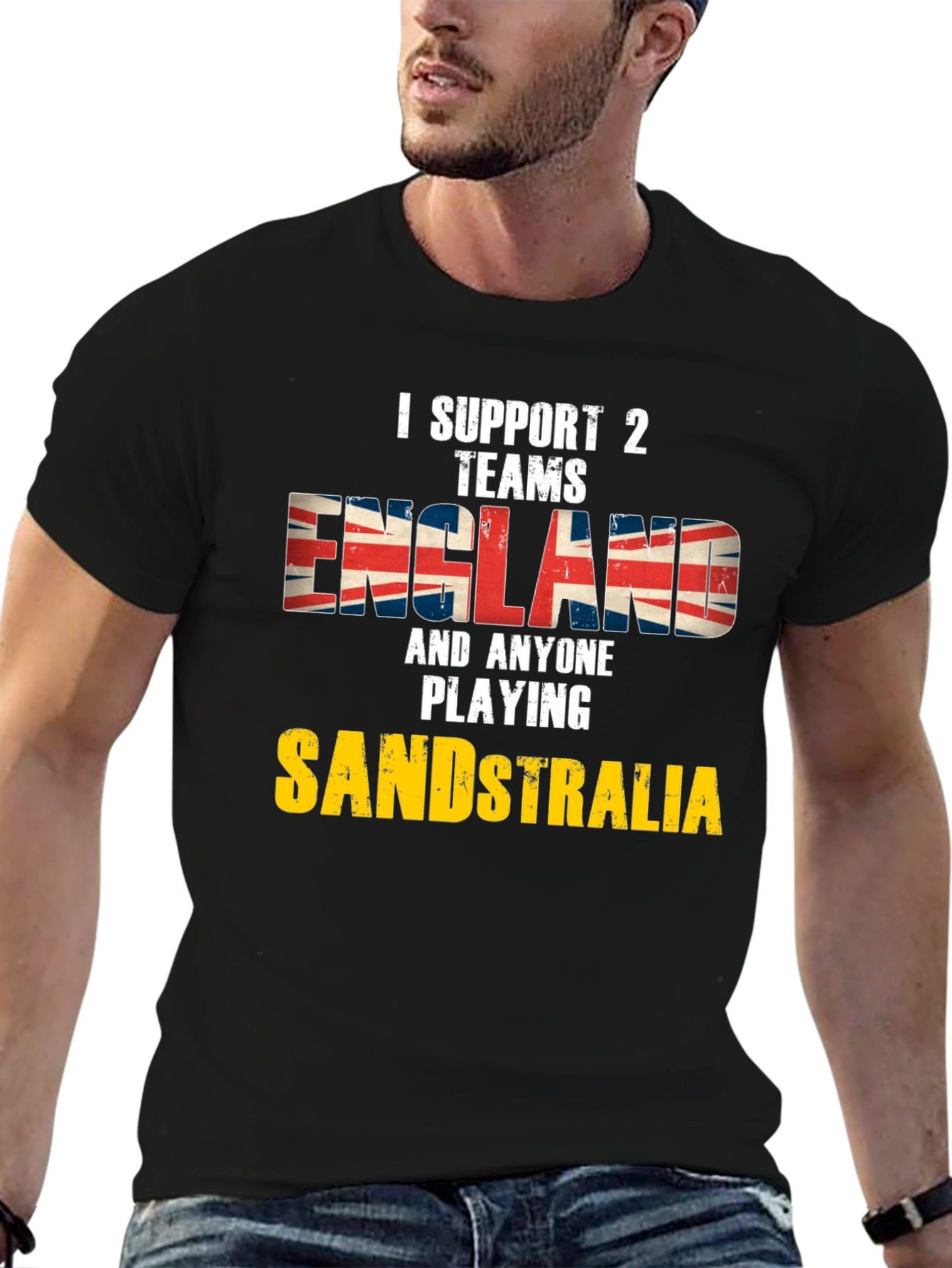 Black Funny England Cricket Fan T-Shirt view 6