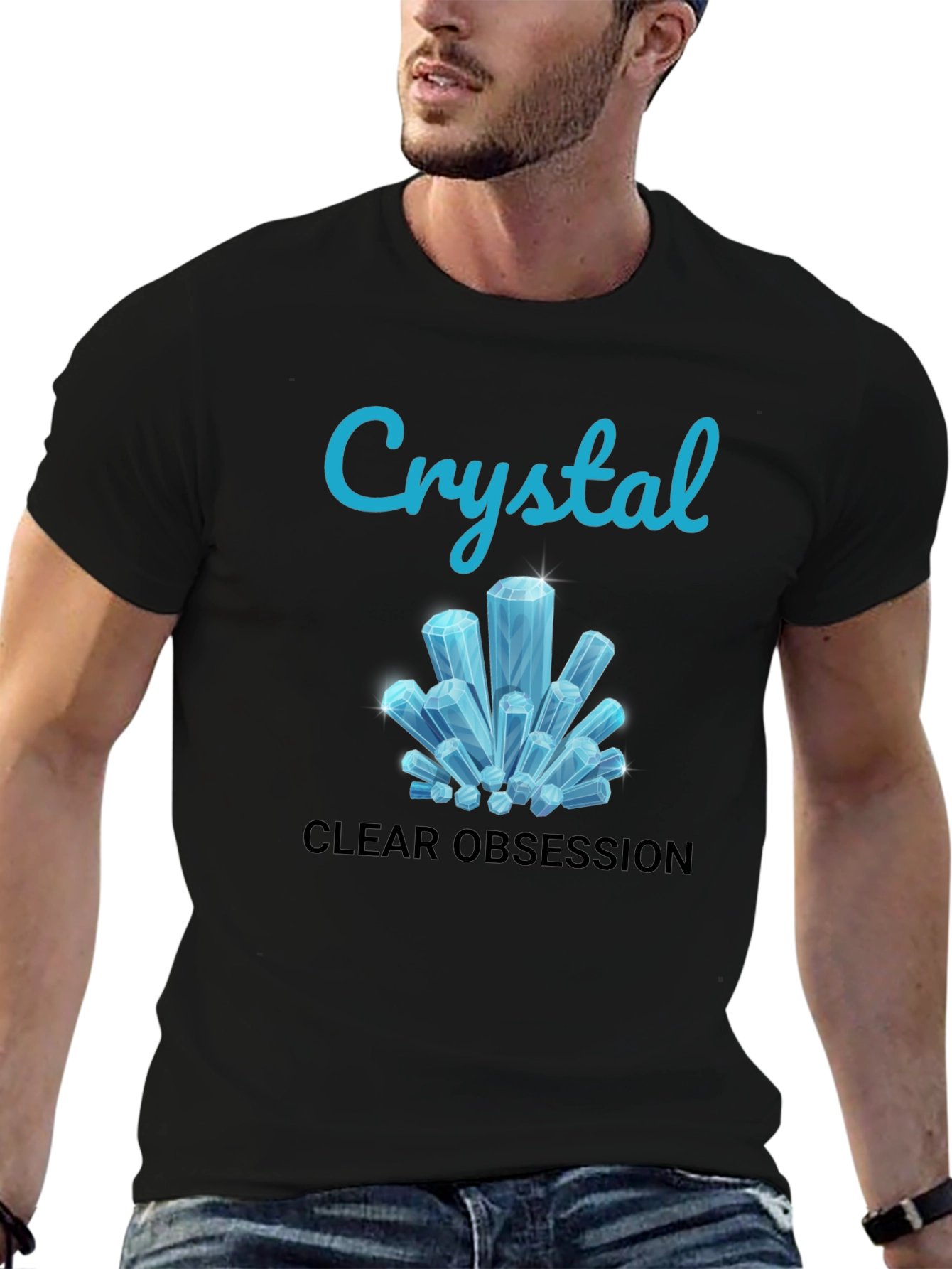 Black Crystal Clear Obsession Tee - Trendy Graphic Design view 6