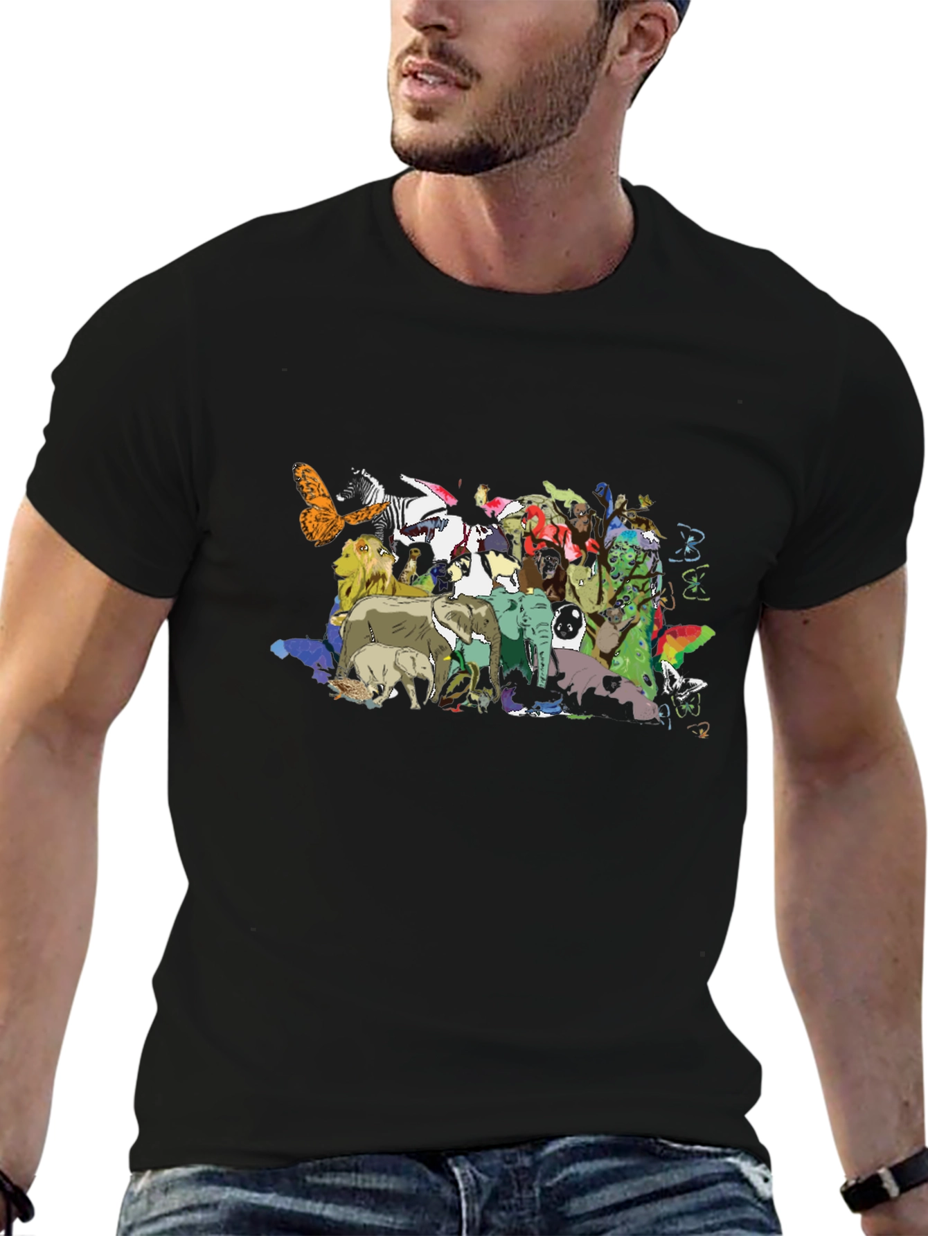 Black Animal Kingdom Graphic Tee view 6