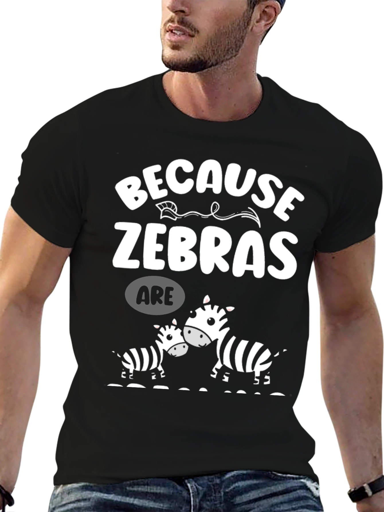 Black Because Zebras Are Funny T-Shirt view 6
