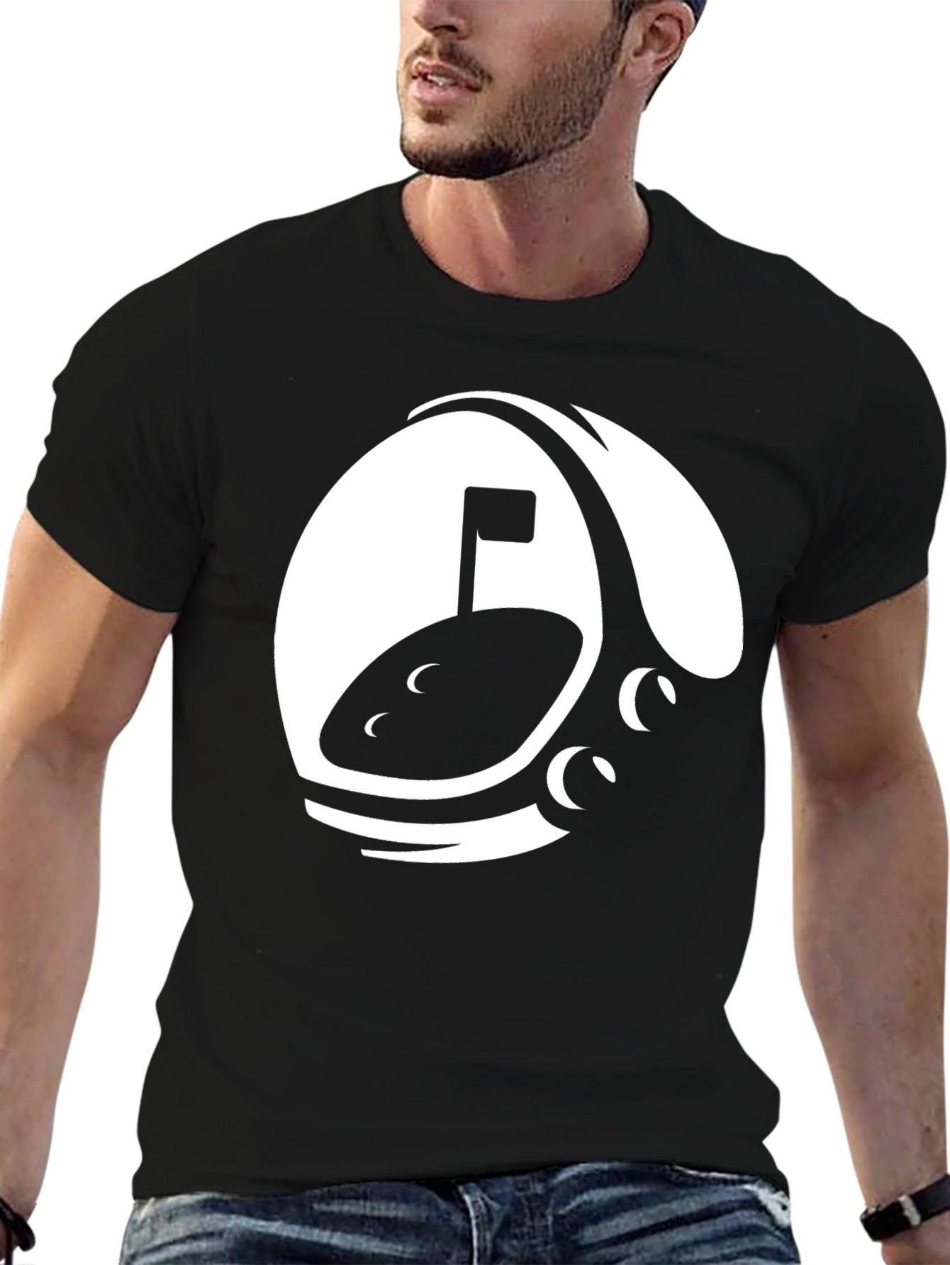 Black Abstract Golf Scene Graphic Tee - Black view 6