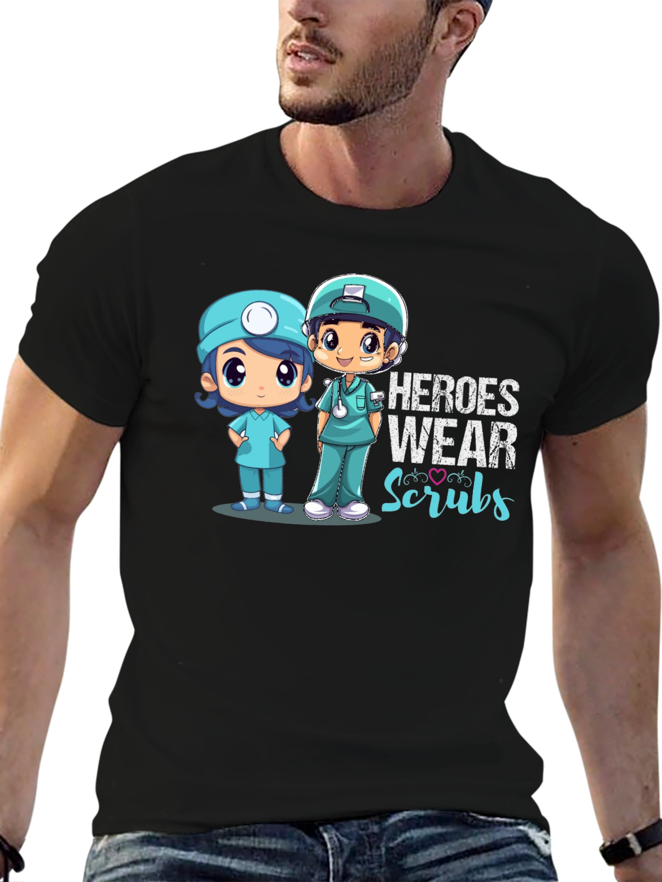Black Heroes Wear Scrubs T-Shirt view 6