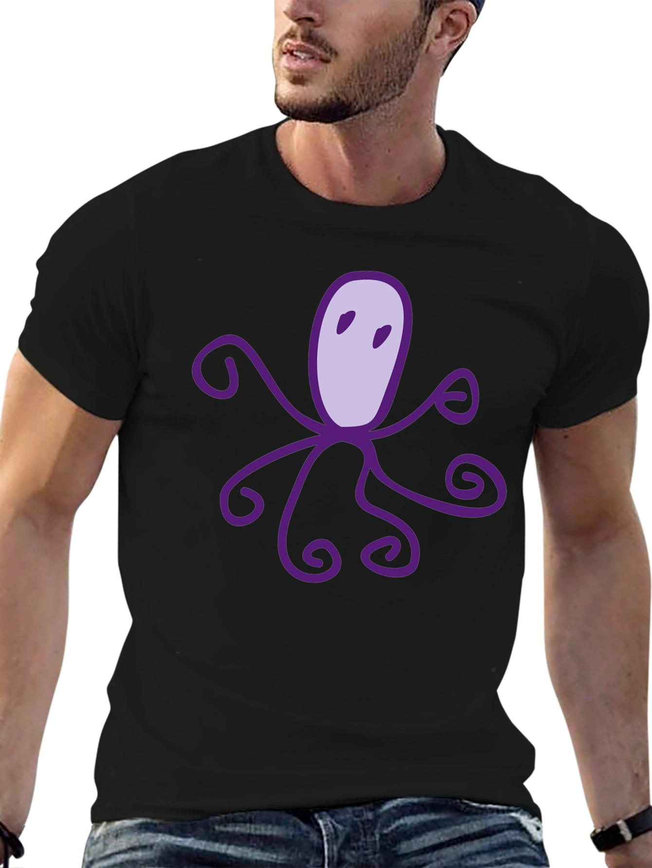 Black Octopus Graphic T-Shirt - Soft Cotton Tee view 6