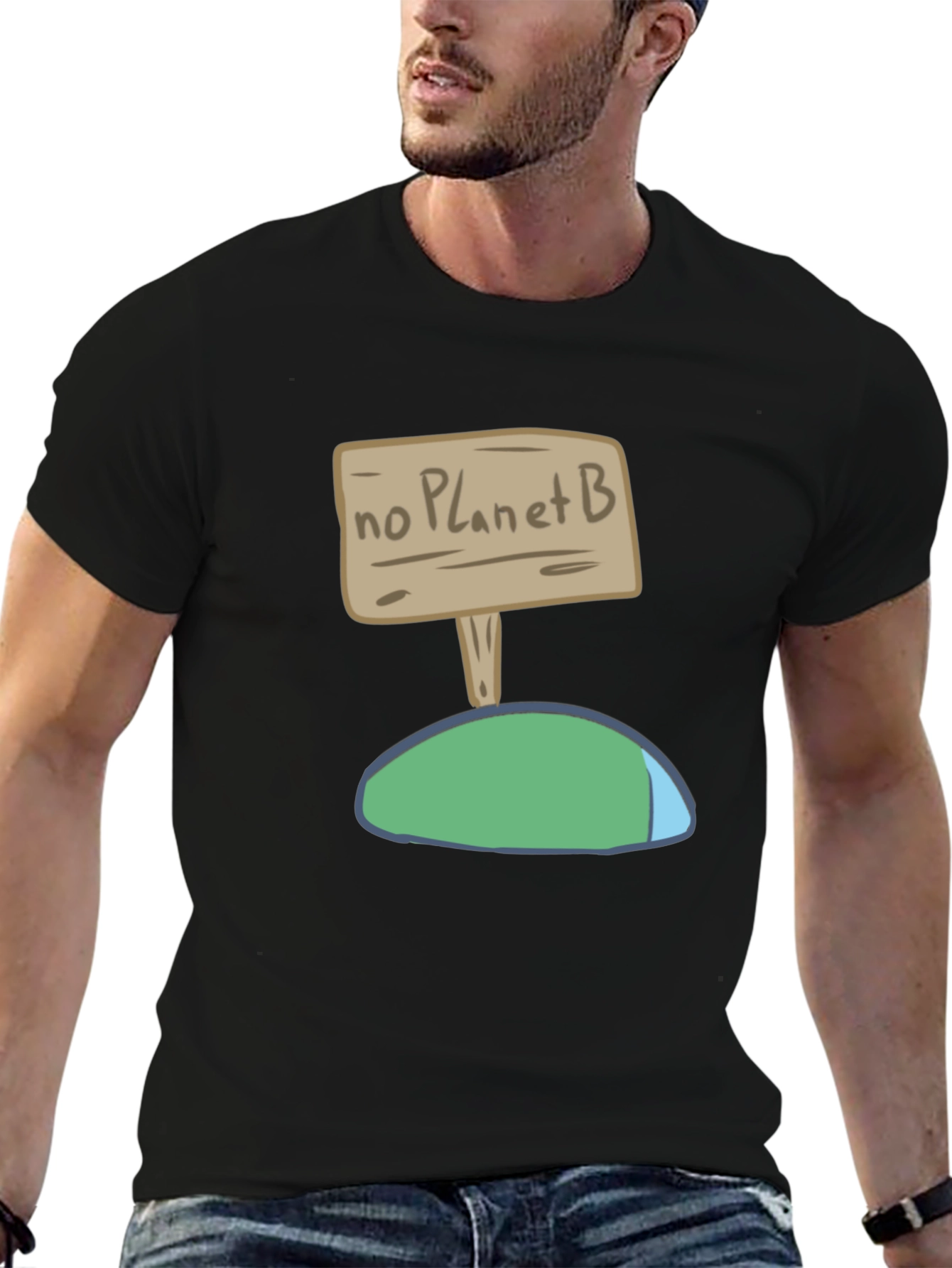 Black No Planet B Graphic Tee - Eco-Friendly Fashion view 6