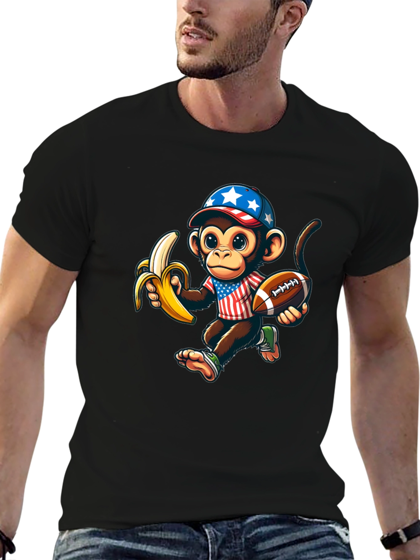 Black Monkey Football T-Shirt view 6