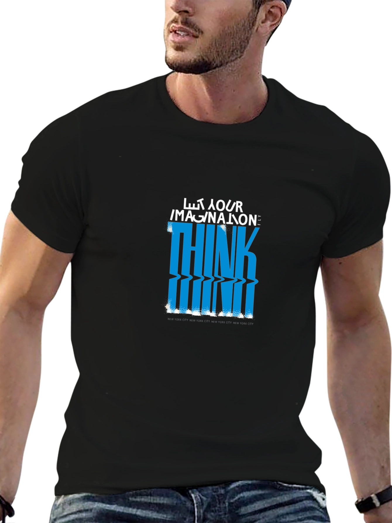 Black Think Mind Graphic Tee - Premium Cotton view 6