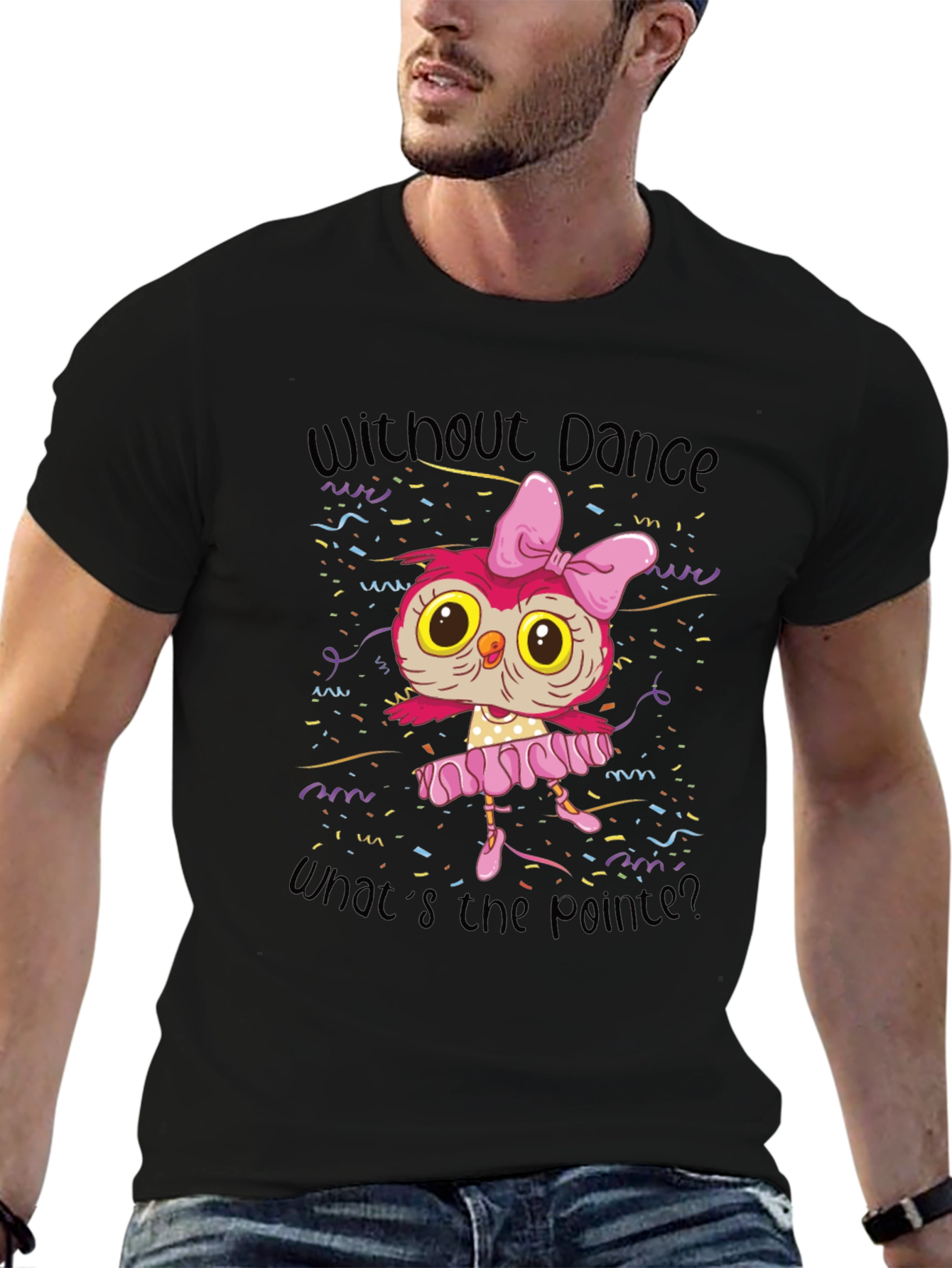 Black Owl Ballerina T-Shirt - Without Dance, What's the Pointe? view 6
