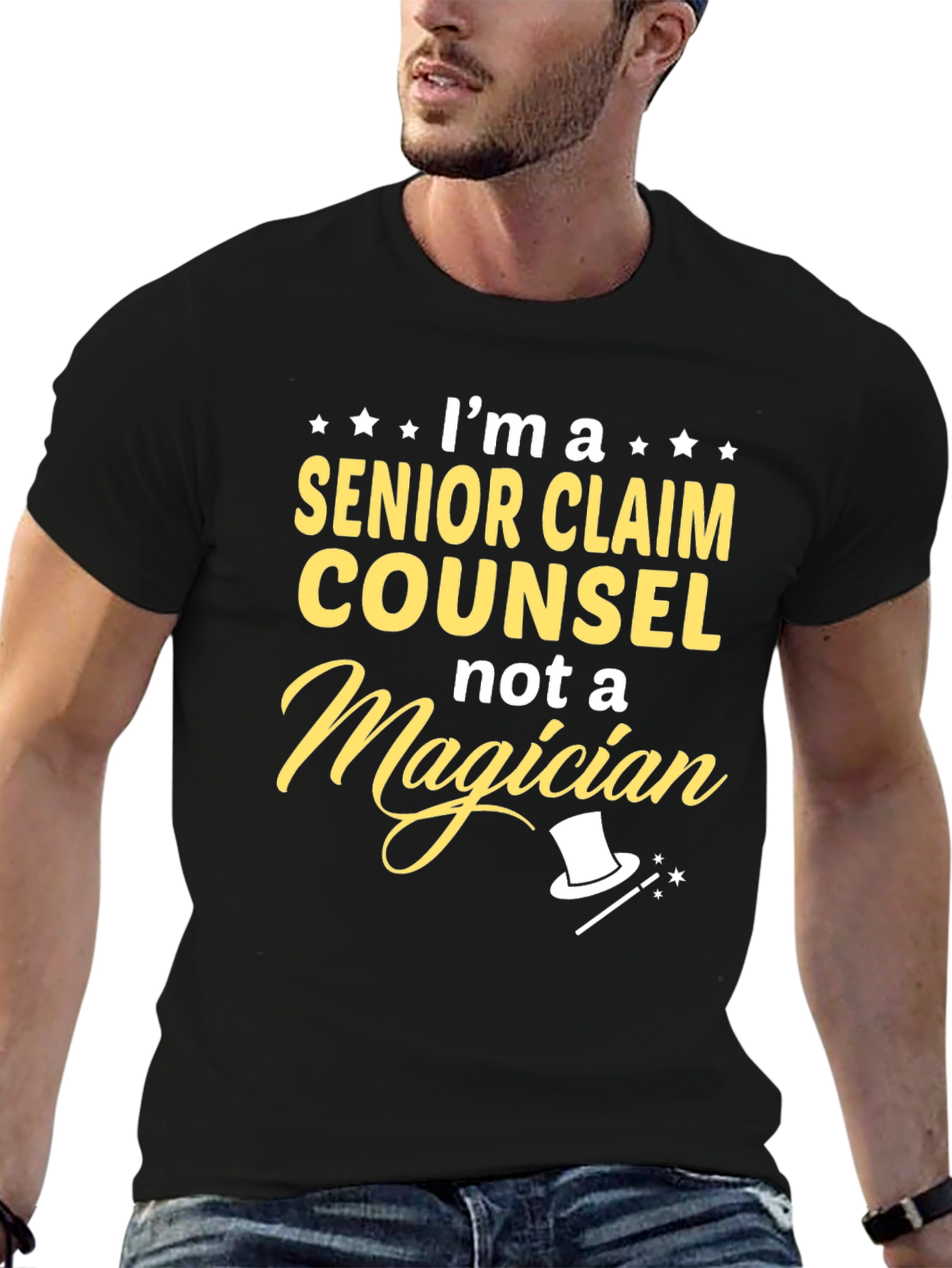 Black Senior Claim Counsel T-Shirt - Not a Magician Funny Job Tee view 6