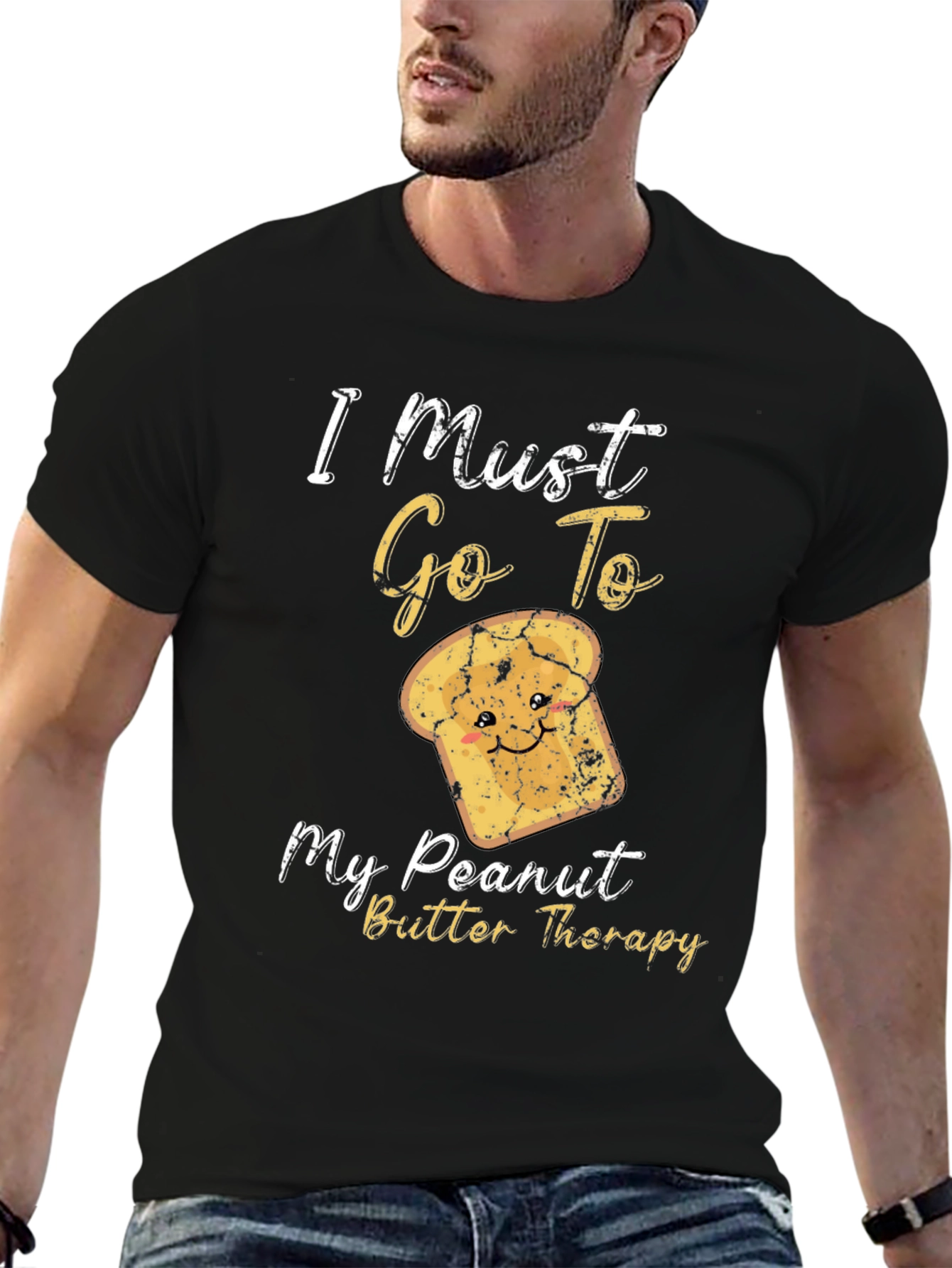 Black Peanut Butter Therapy T-Shirt - Funny Graphic Tee view 6