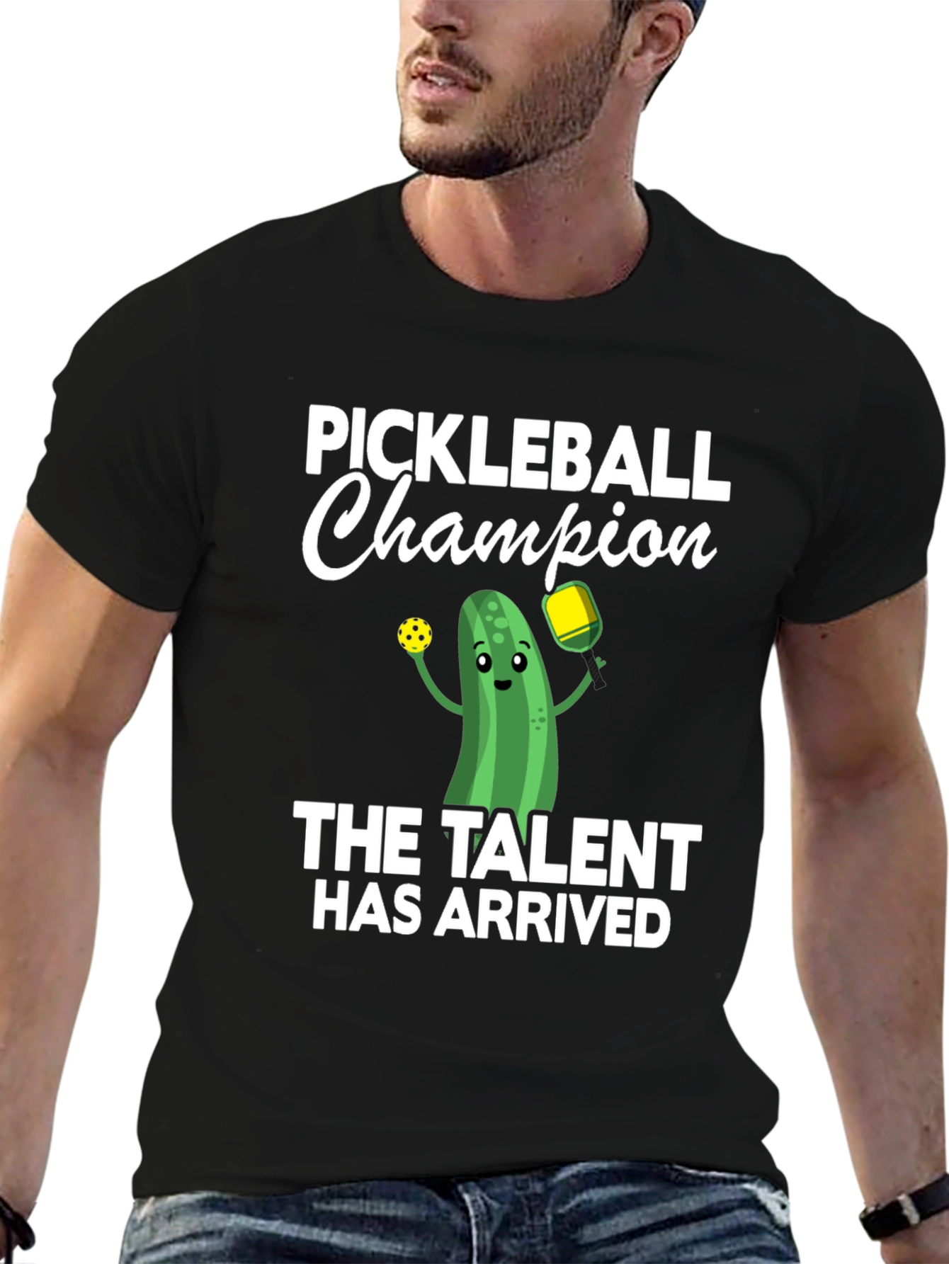 Black Pickleball Champion T-Shirt - The Talent Has Arrived! view 6