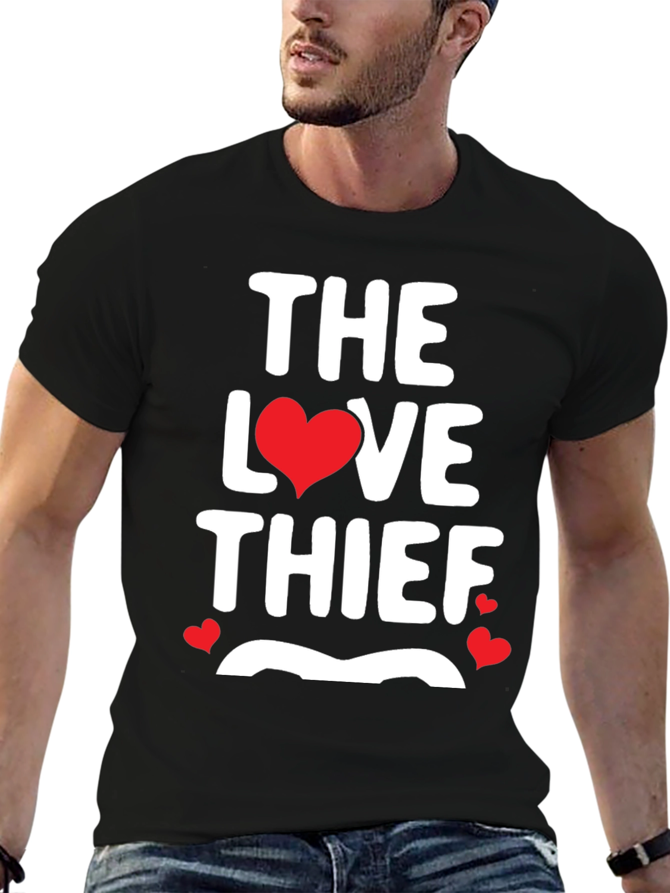 Black The Love Thief Graphic T-Shirt view 6
