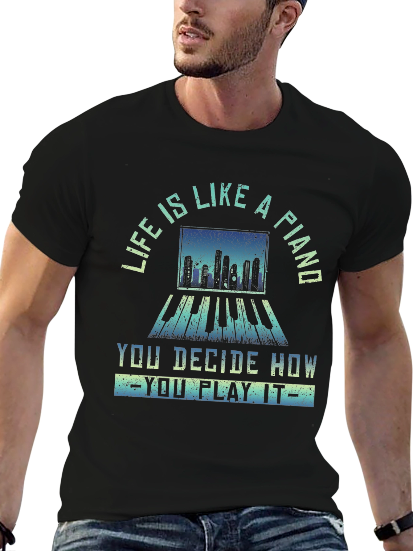 Black Piano Life Graphic Tee view 6