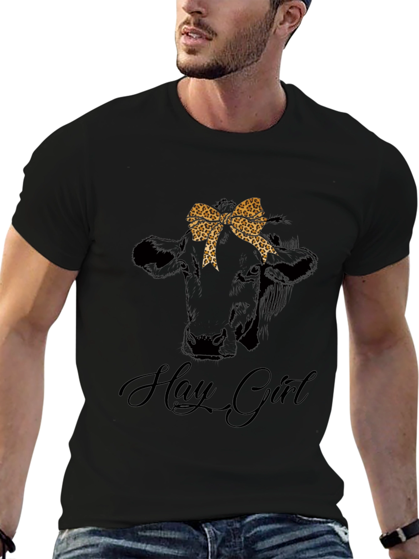 Hay Girl Cow Graphic Tee - Animal Lover T-Shirt - 6
