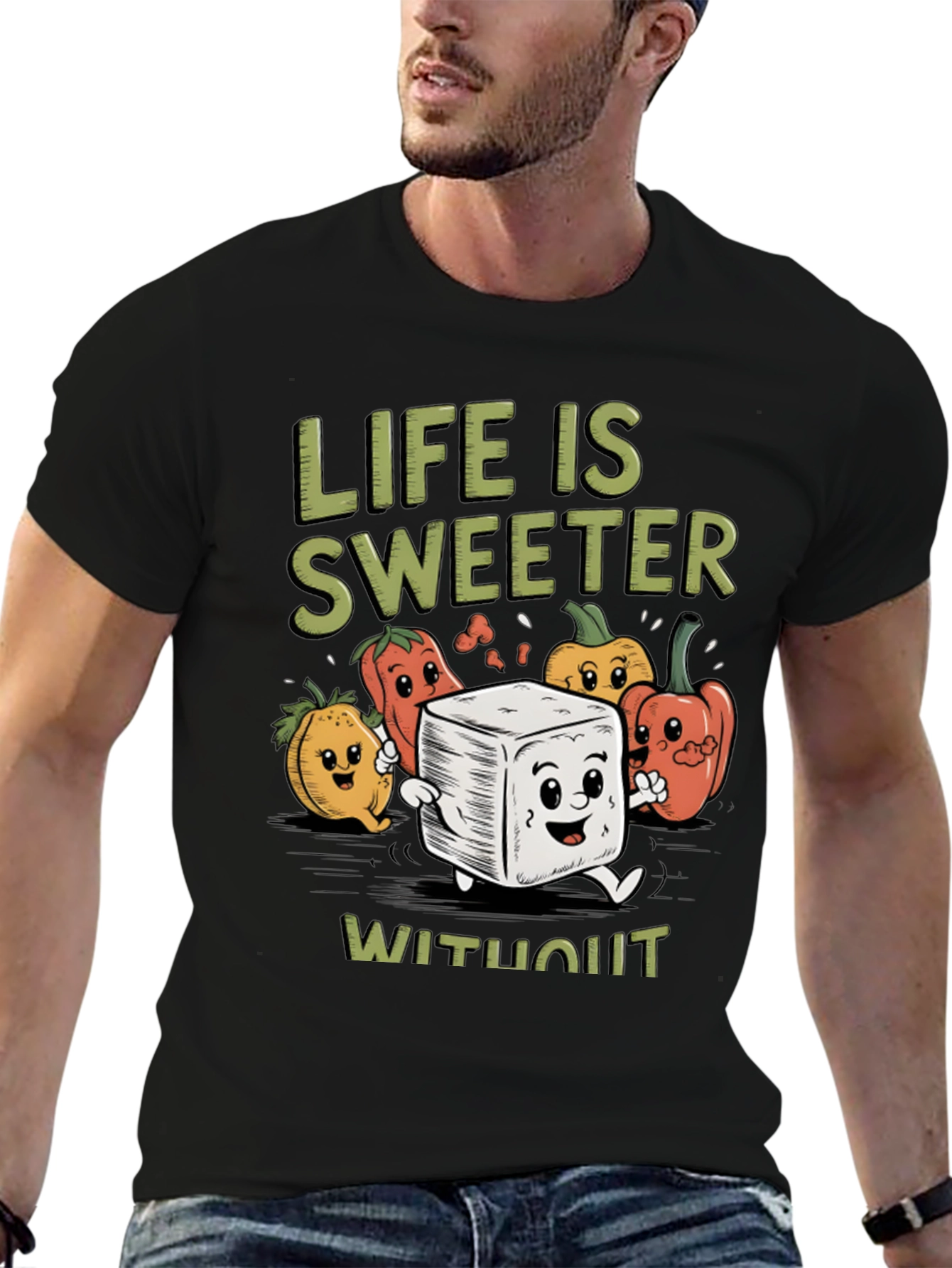 Black Life is Sweeter T-Shirt - Sugar Free Humor Tee view 6