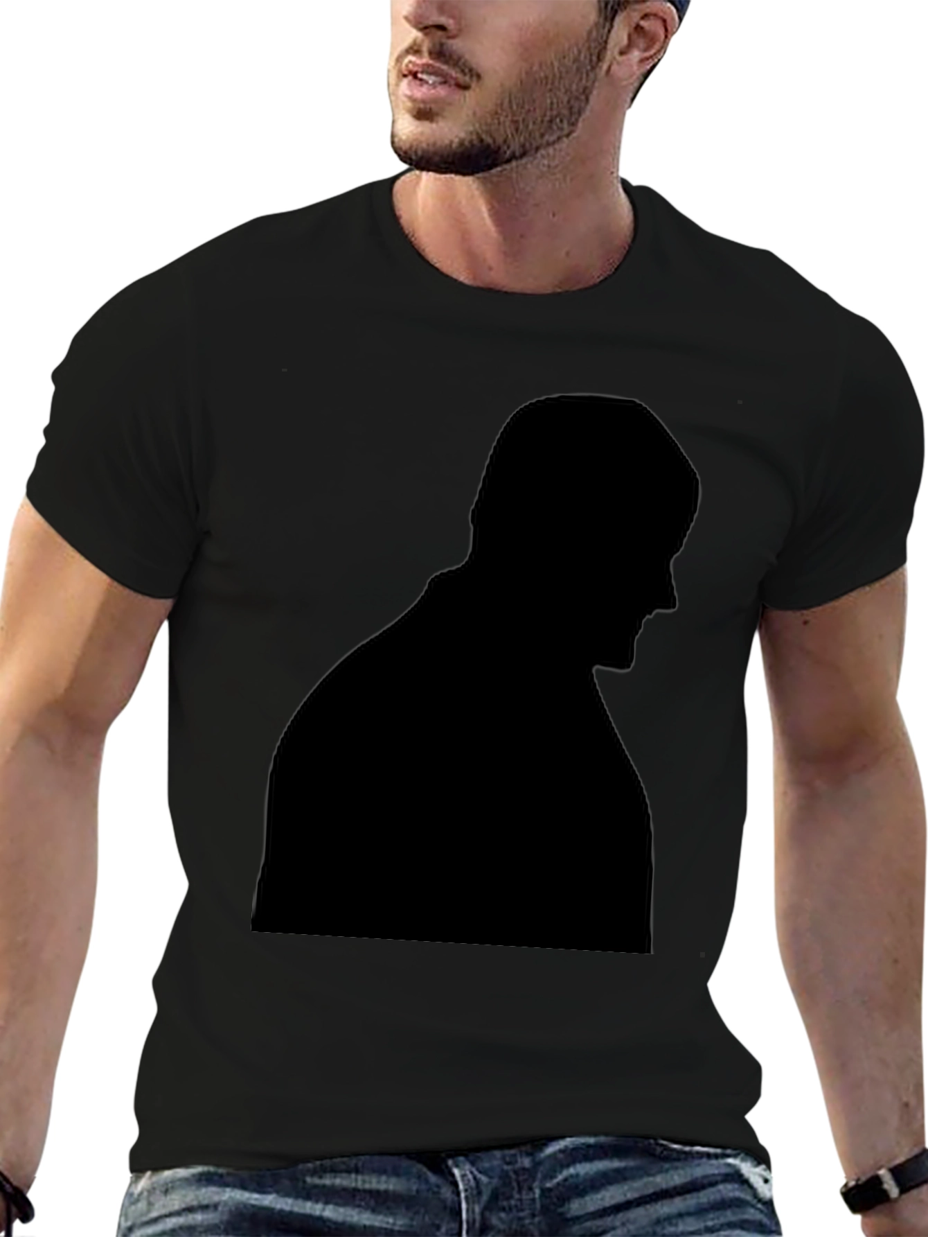 Black Silhouette Graphic Tee - Mens Black T-Shirt view 6