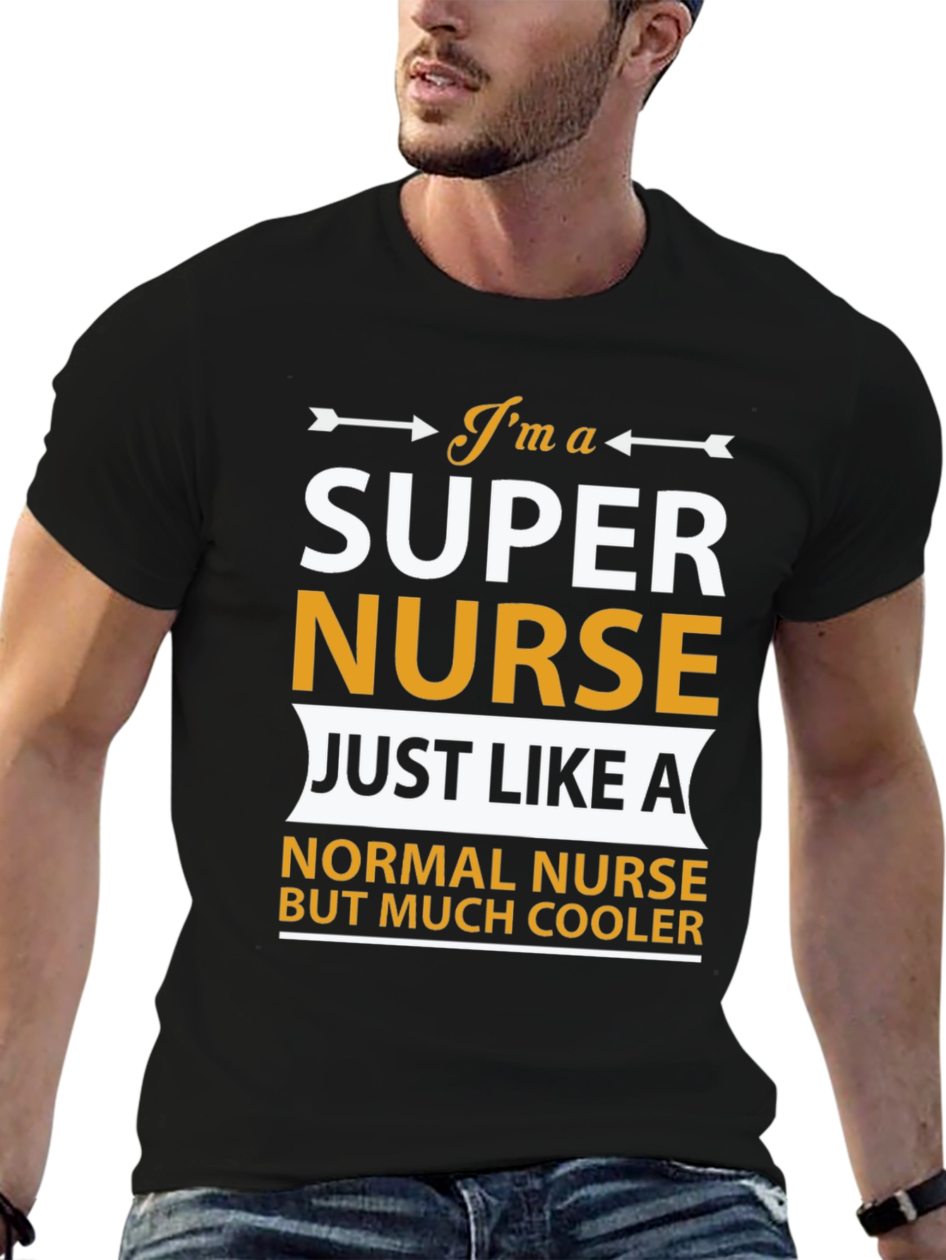 Black Super Nurse T-Shirt - Cool Nurse Apparel view 6