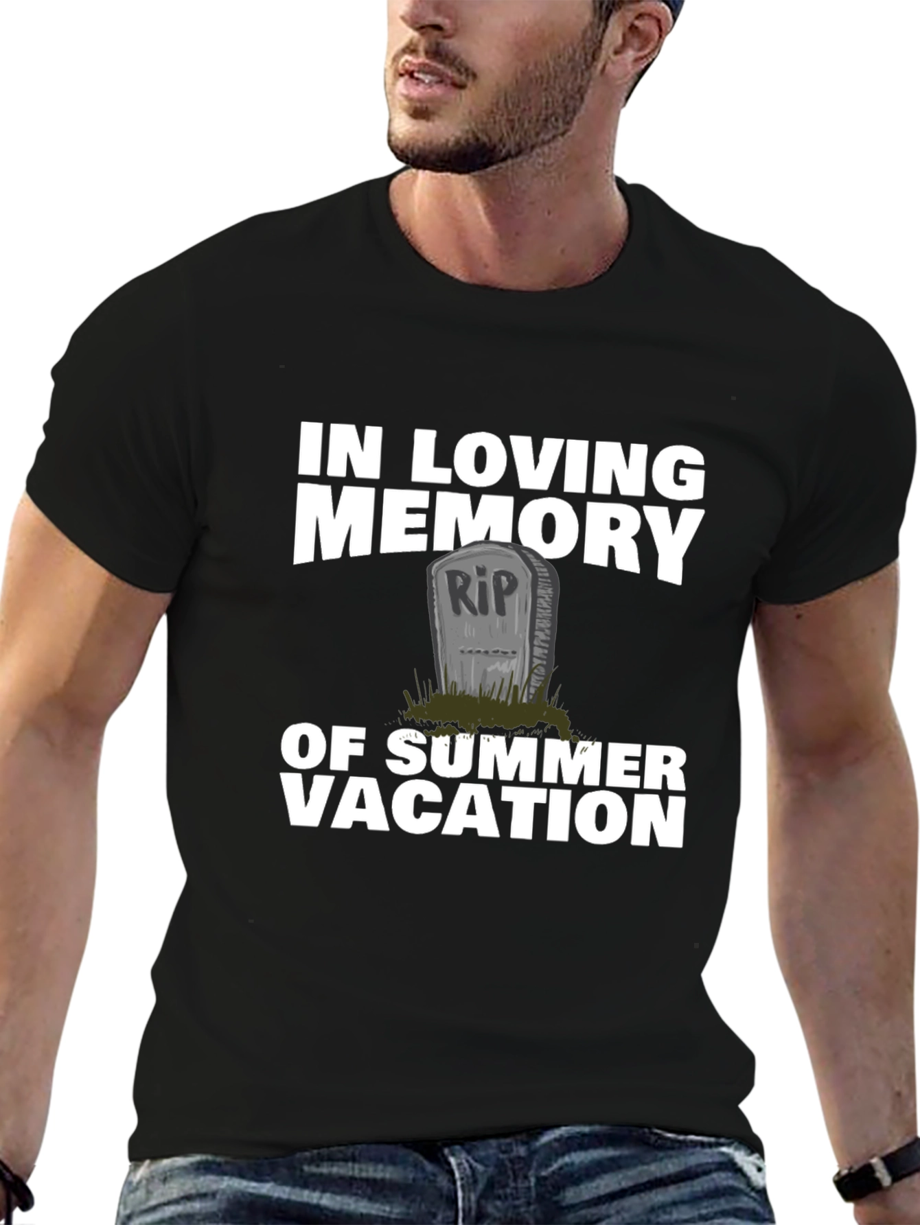 Black Summer Vacation Memorial T-Shirt view 6