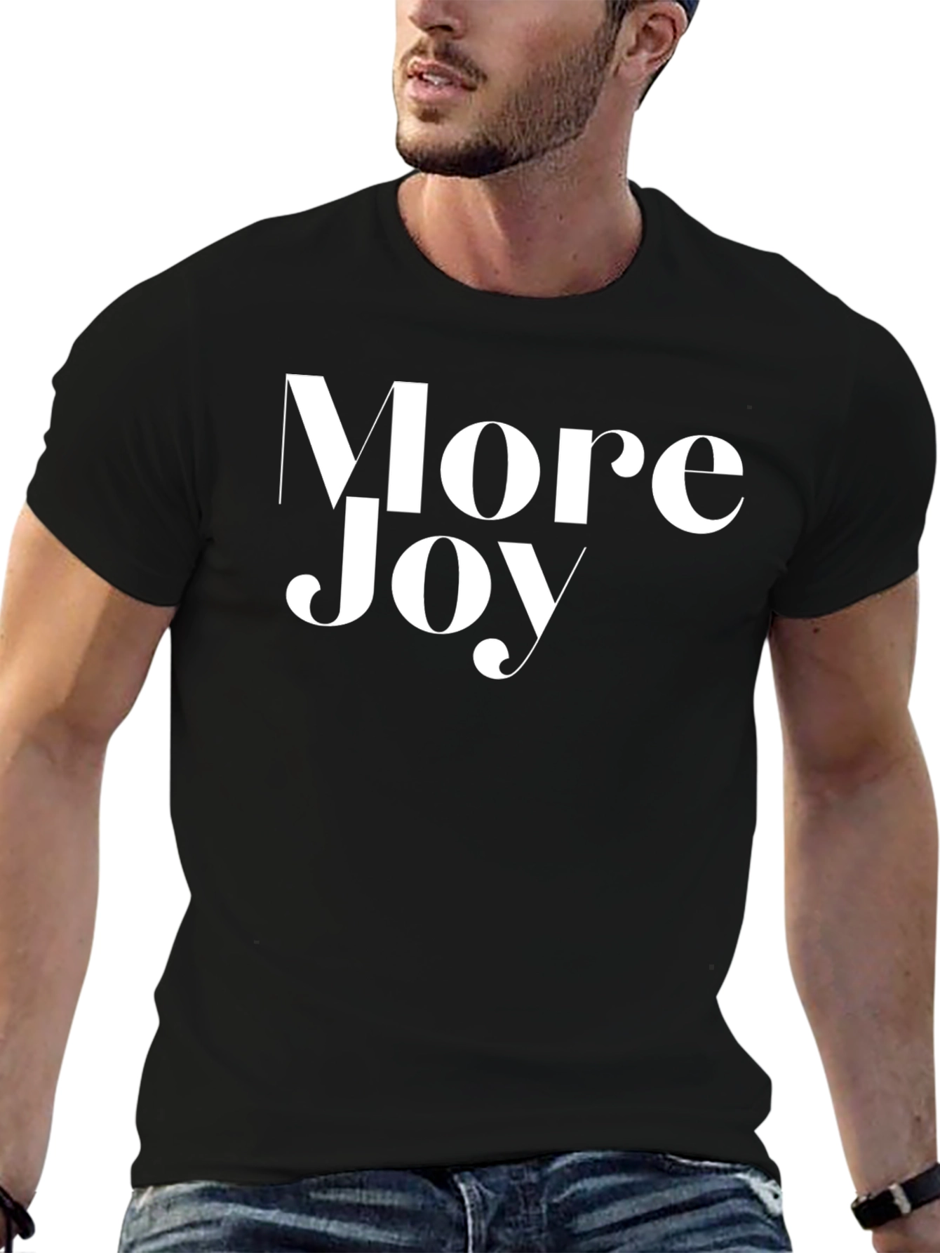 Black More Joy Graphic Tee - Black Cotton Comfort view 6