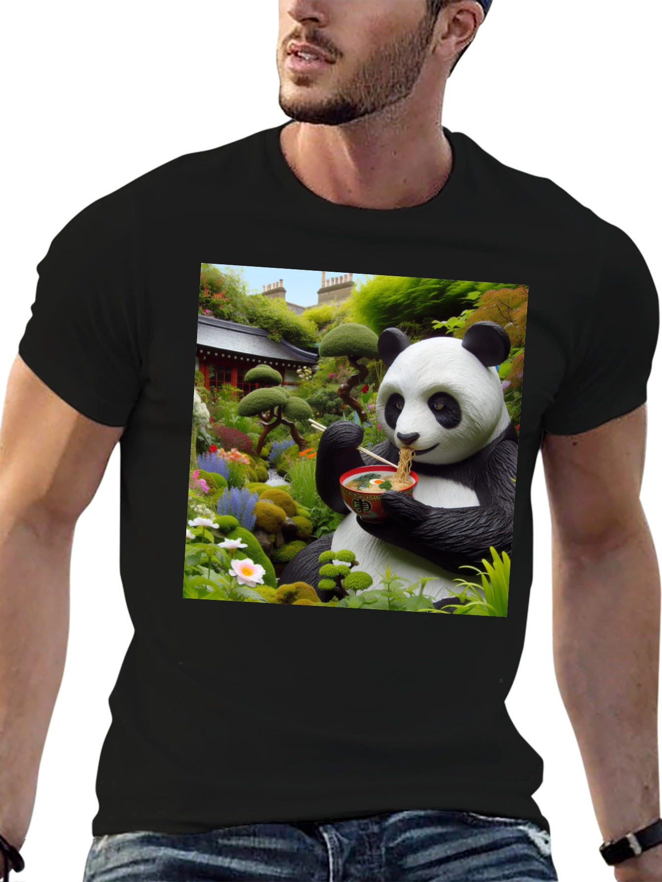 Black Panda Ramen T-Shirt view 6